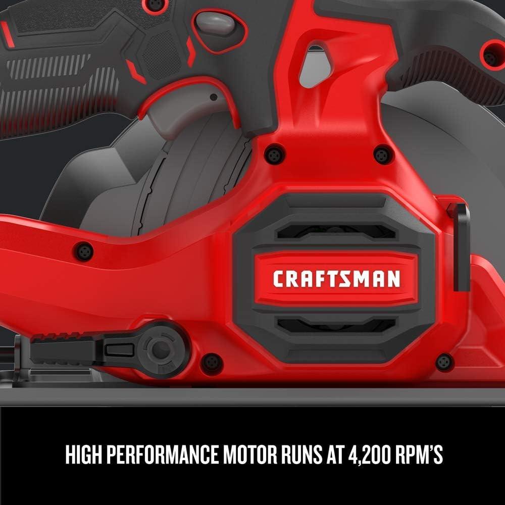 Sierra Circular Inalámbrica Craftsman V20 6.5" con Batería 4Ah