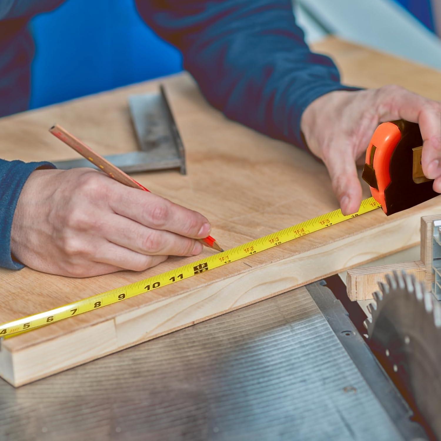 3 Cintas Métricas Retráctiles ABUDDER 3.05m 4.88m 7.62m Naranja