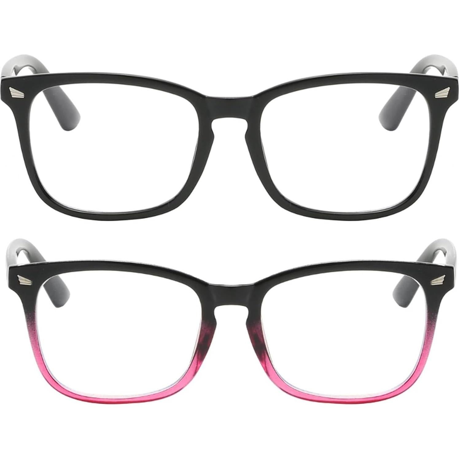 Gafas bloqueadoras de luz azul OWL, 2 unidades unisex, marco cuadrado