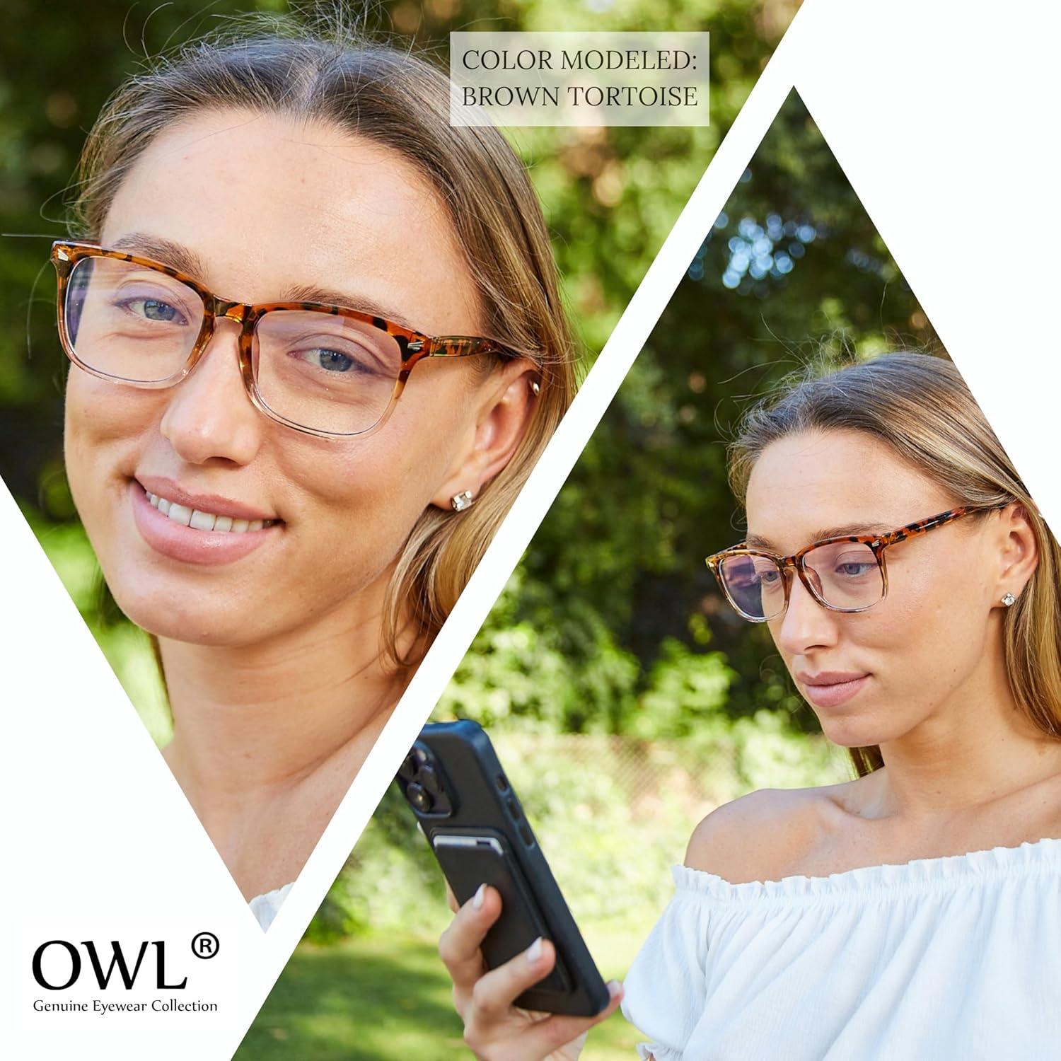 Gafas bloqueadoras de luz azul OWL, 2 unidades unisex, marco cuadrado