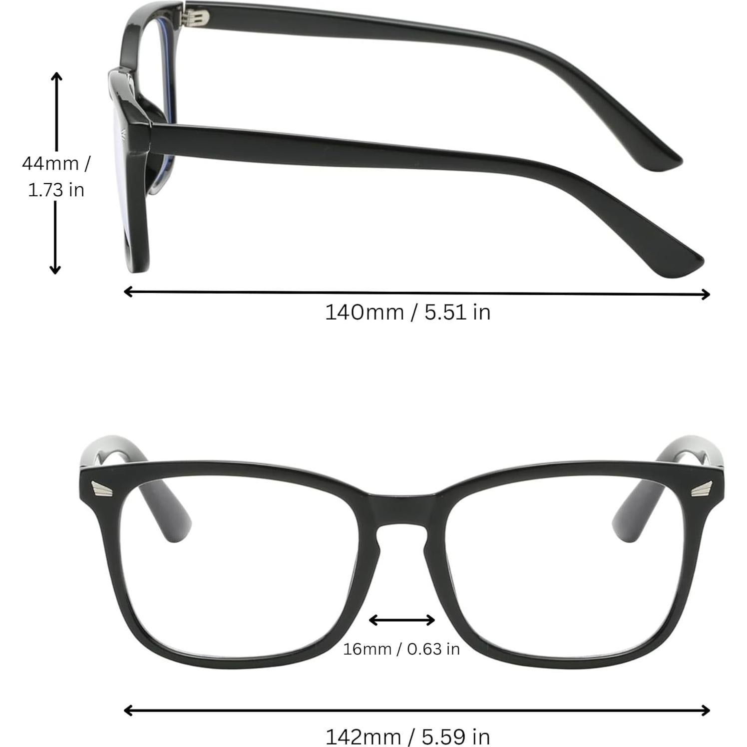 Gafas bloqueadoras de luz azul OWL, 2 unidades unisex, marco cuadrado