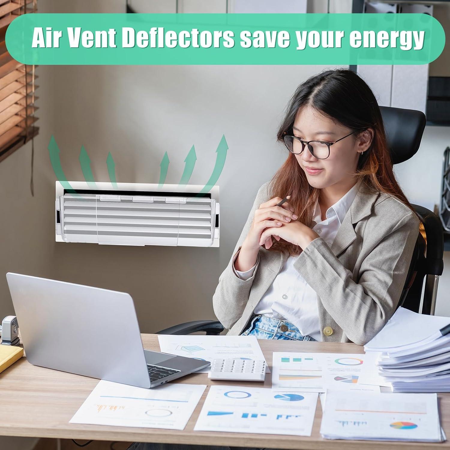 Deflector de Ventilación VIHOSE 6 Pcs Ajustable 20-35 cm