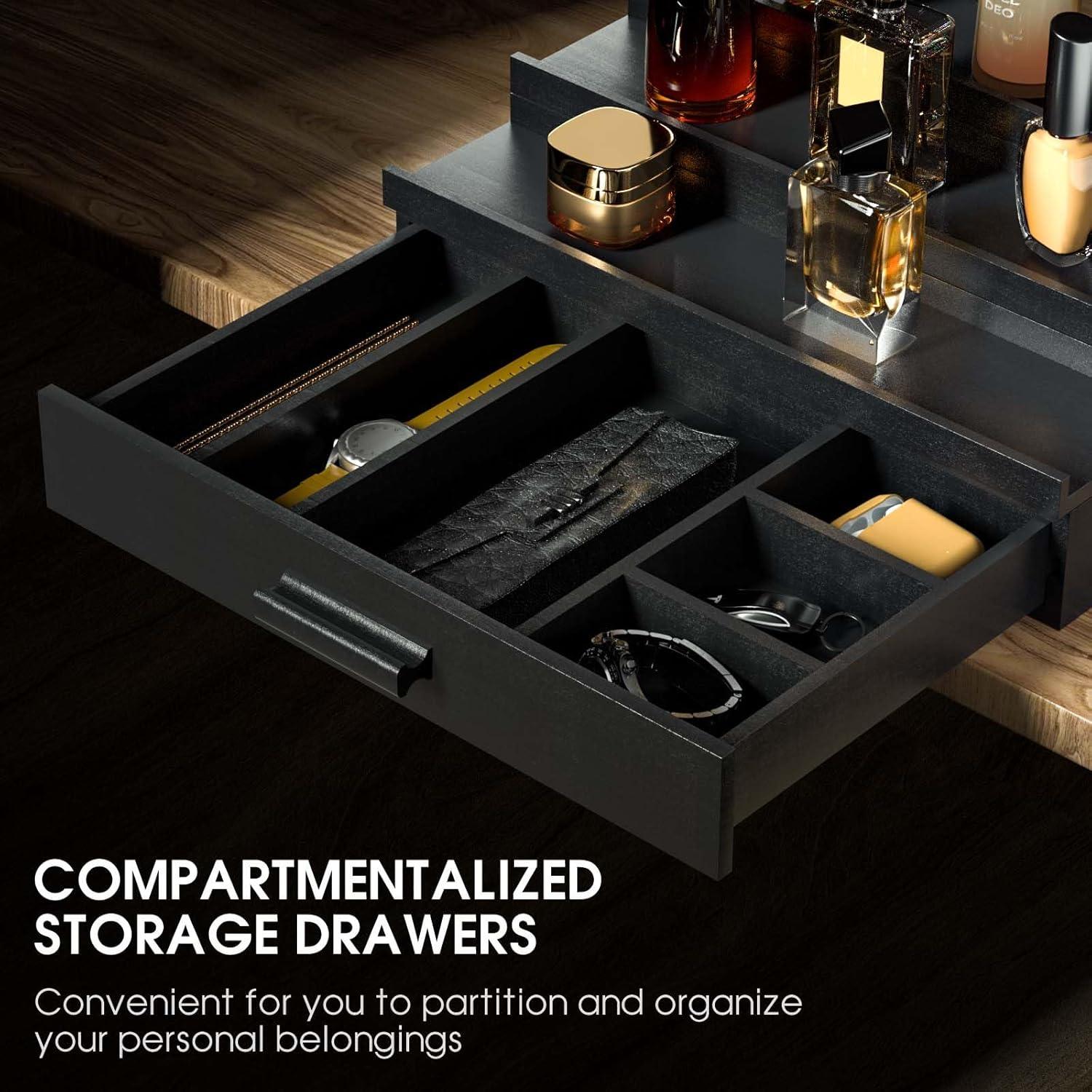 Organizador de Colonia Sephyroth Negro 3 Niveles con Cajón