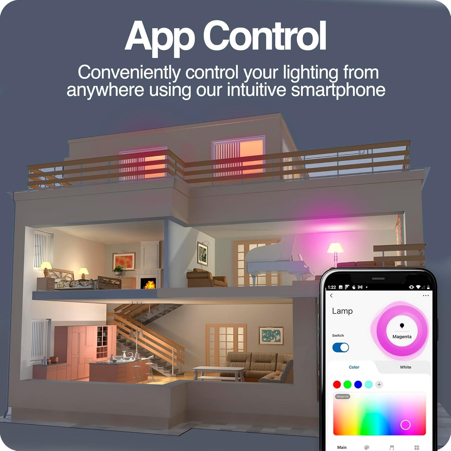 Bombilla Inteligente Wi-Fi Intermatic ABRA A19 RGB 800 Lúmenes