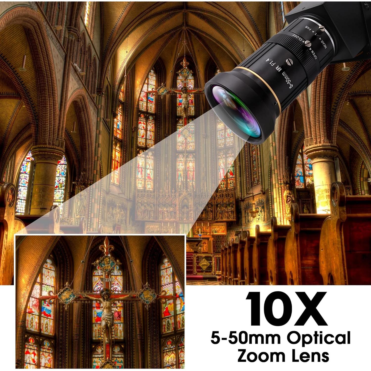 Cámara 4K IFWATER USB HDMI 10X Zoom Enfoque Variable