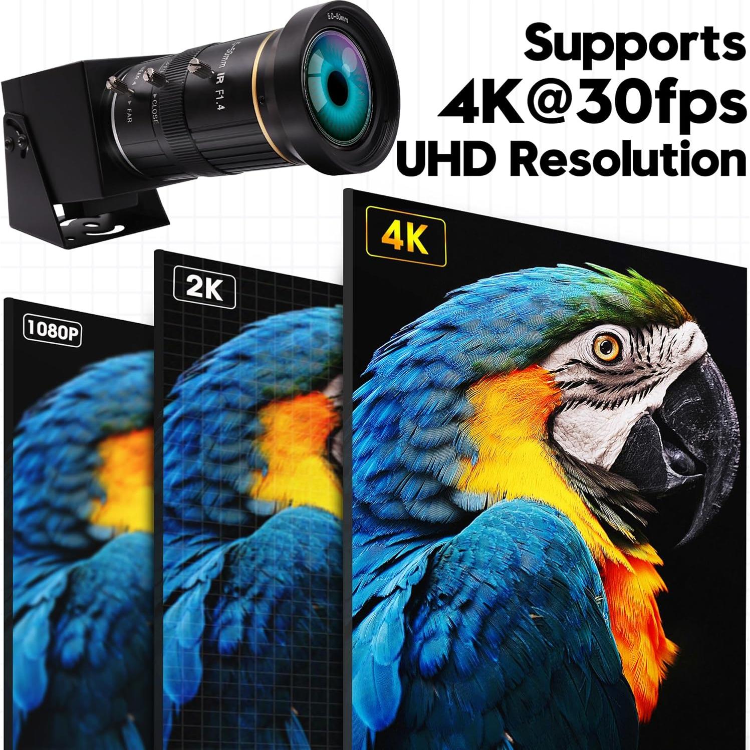 Cámara 4K IFWATER USB HDMI 10X Zoom Enfoque Variable