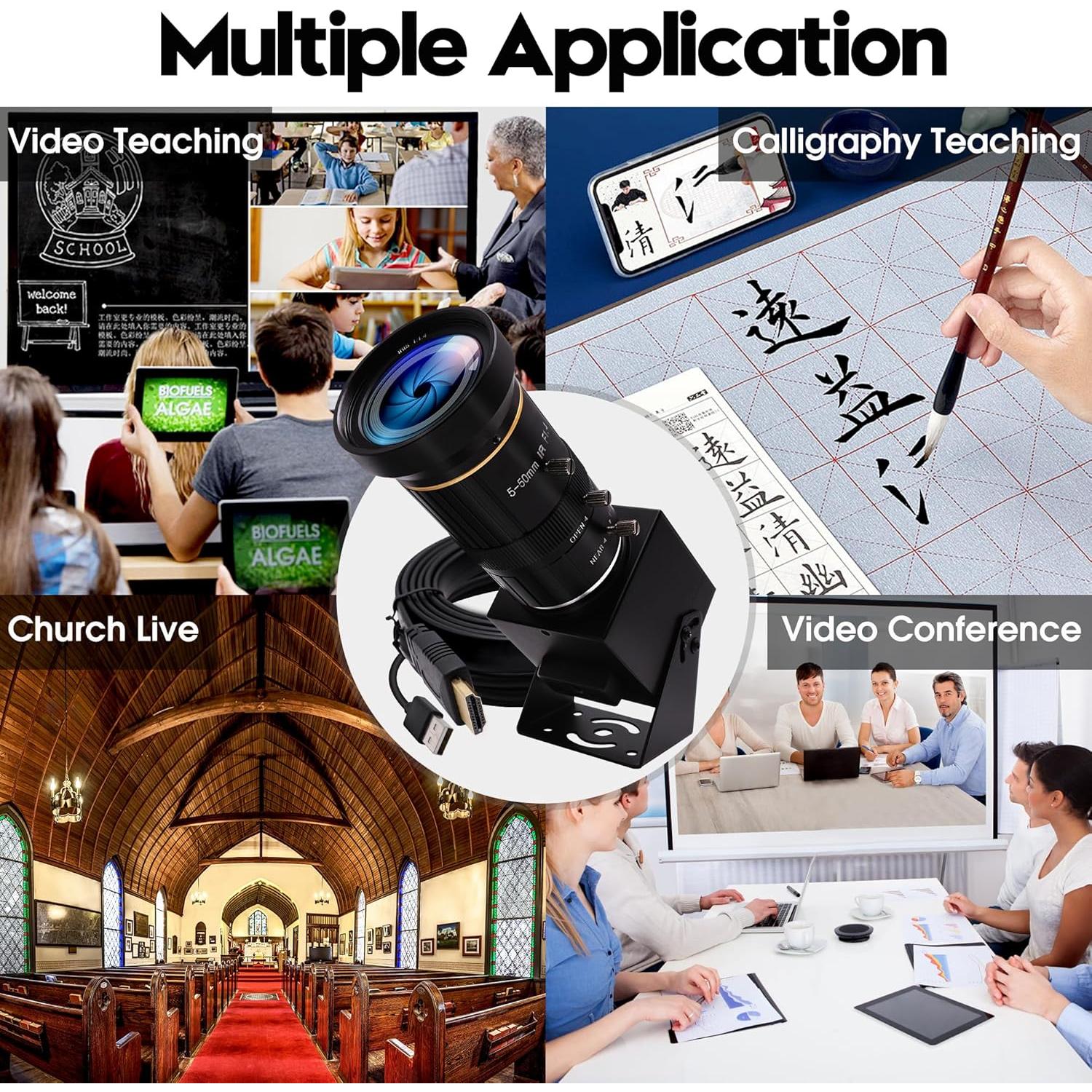 Cámara 4K IFWATER USB HDMI 10X Zoom Enfoque Variable