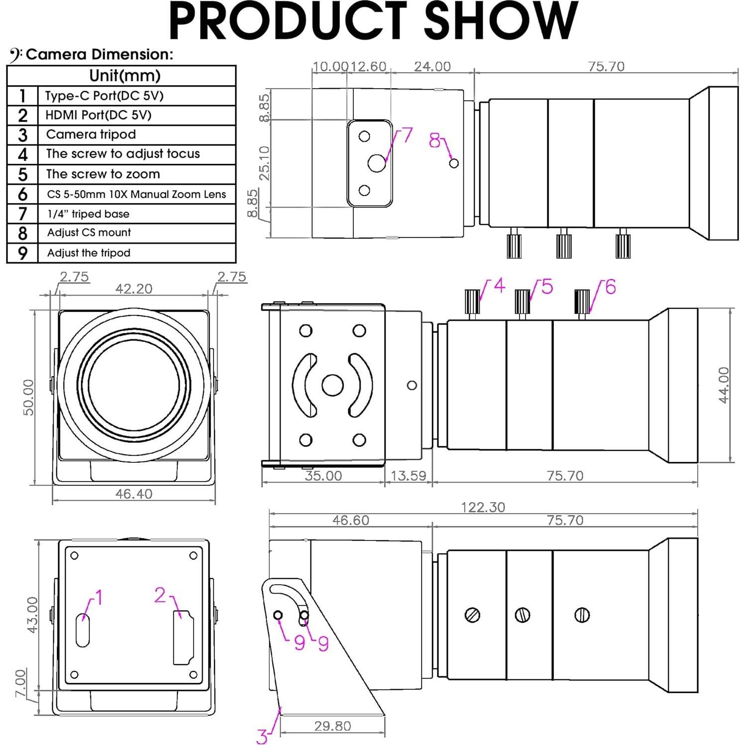 Cámara 4K IFWATER USB HDMI 10X Zoom Enfoque Variable