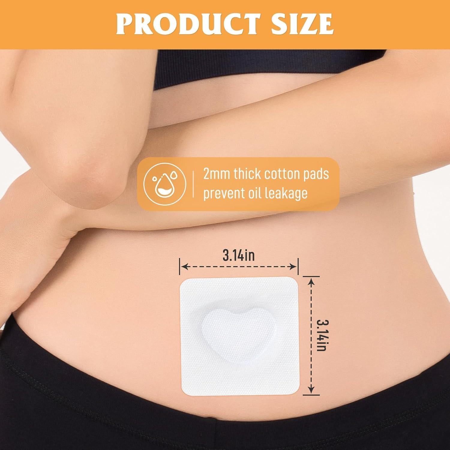 10Pcs Castor Oil Pack Wrap for Belly Button, Self-Adhesive, Highly Absorbent Castor Oil Wraps Patch Pads （Oil are Not Include