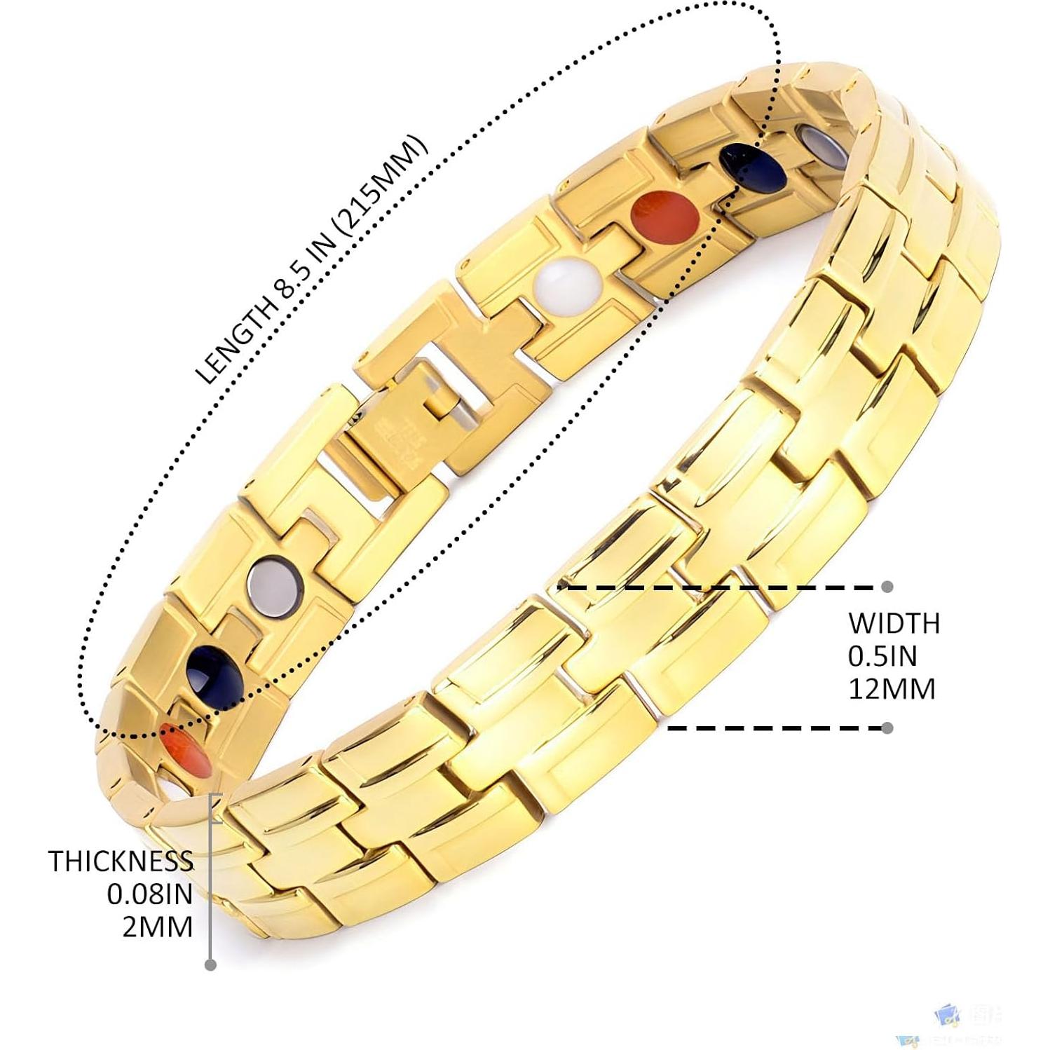 Pulsera Magnética Emmori de Acero Inoxidable Ajustable