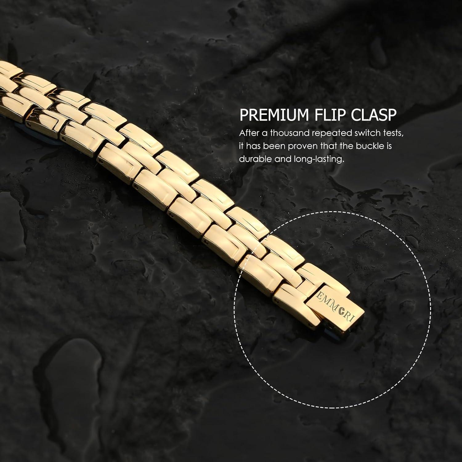 Pulsera Magnética Emmori de Acero Inoxidable Ajustable