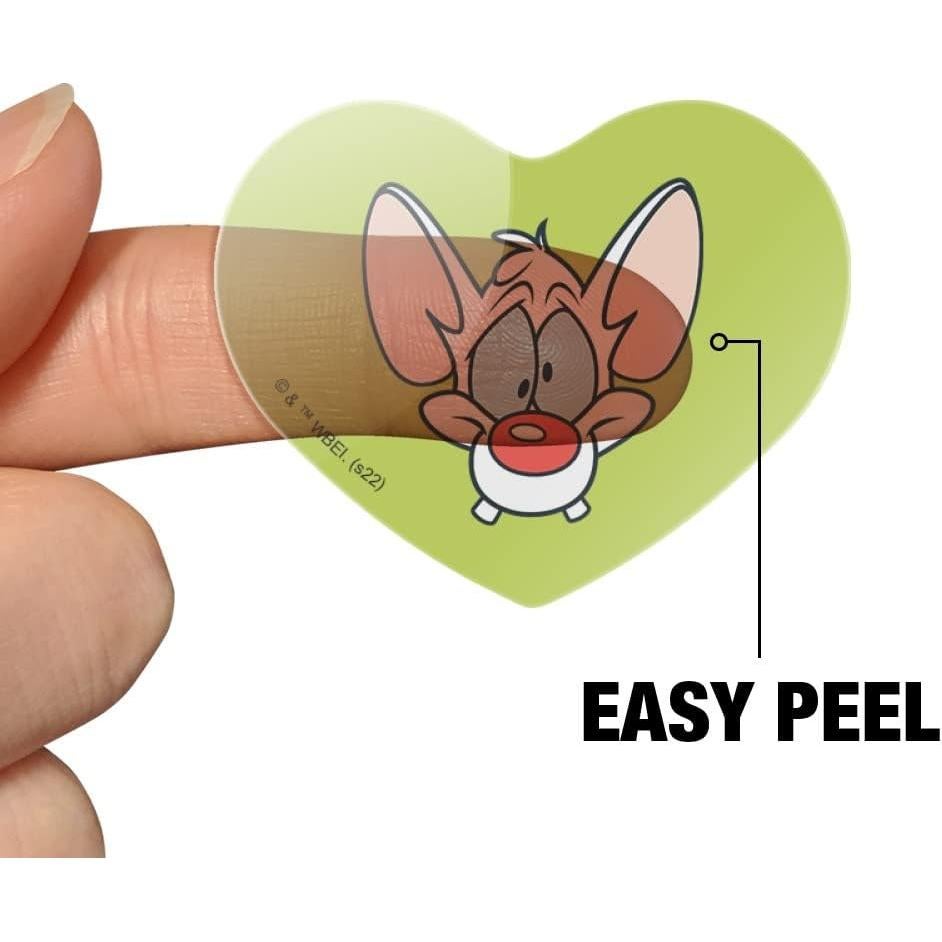 Pegatinas Corazón Pinky y El Cerebro - 18 Unidades Transparentes