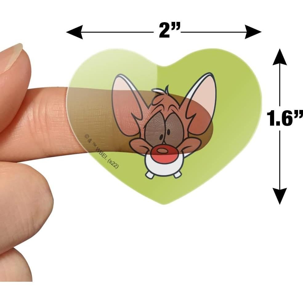 Pegatinas Corazón Pinky y El Cerebro - 18 Unidades Transparentes