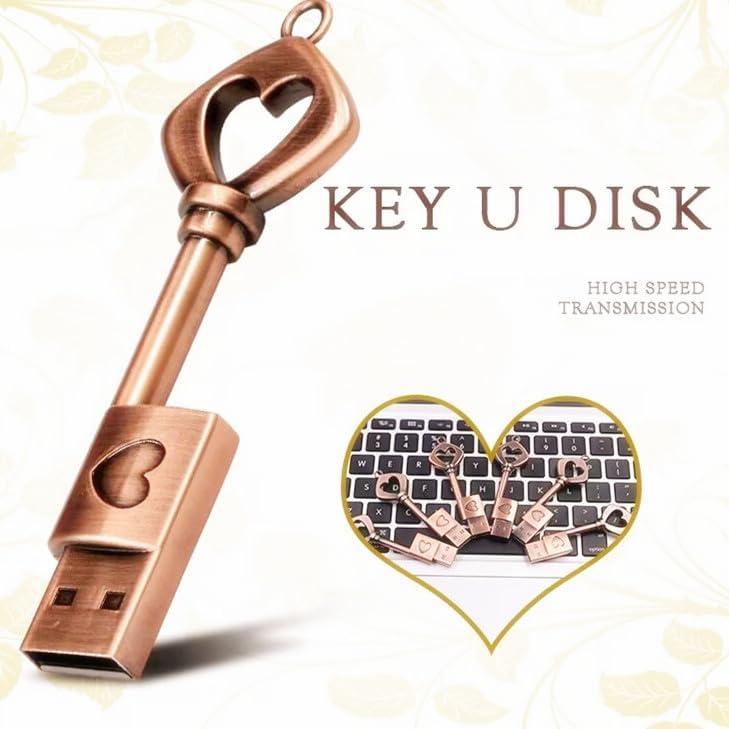 Unidad Flash USB 2.0 Smozer 64GB Metal Corazón Llave