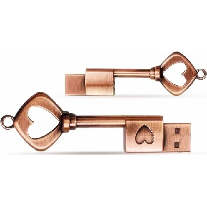 Unidad Flash USB 2.0 Smozer 64GB Metal Corazón Llave