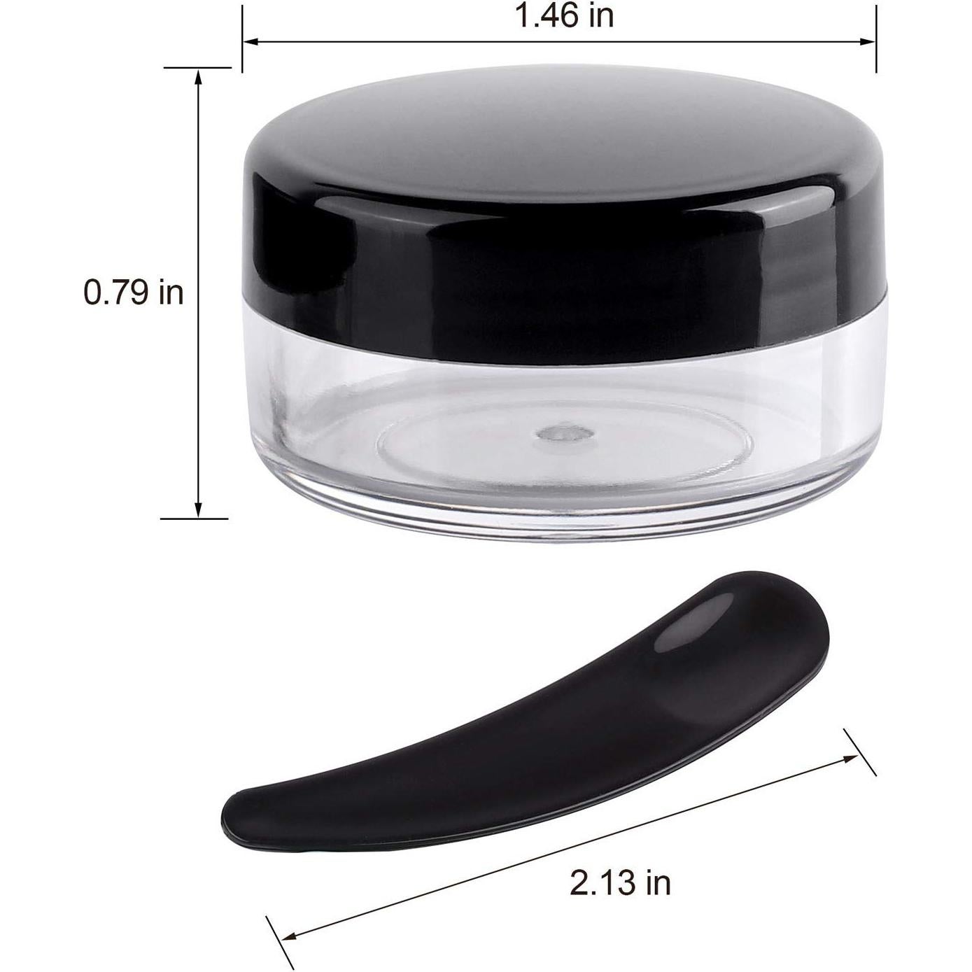 Tarros Cosméticos Recargables BTYMS 10g - Paquete de 100 + 10 Espátulas