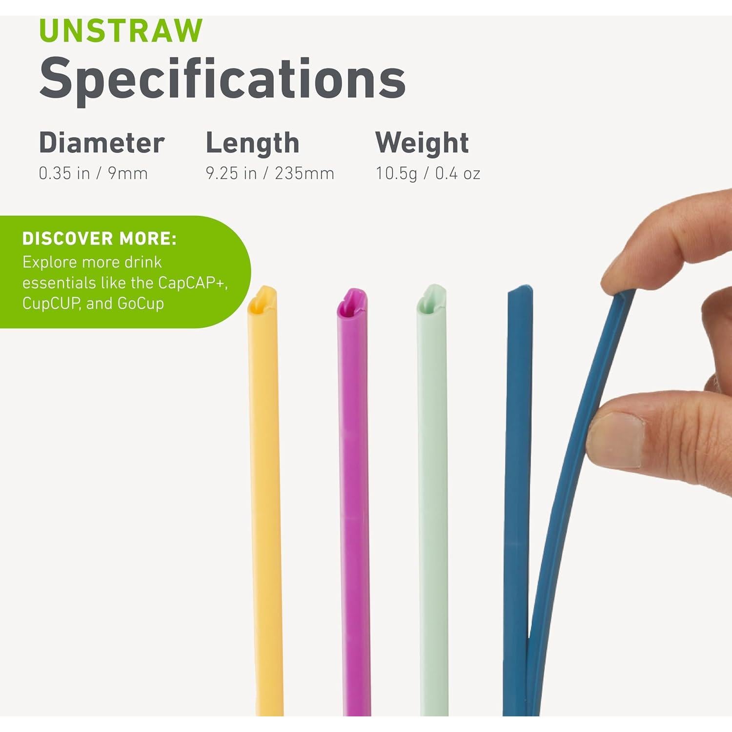 Pajillas Reutilizables humangear UnStraw 4-Pack Libre de BPA