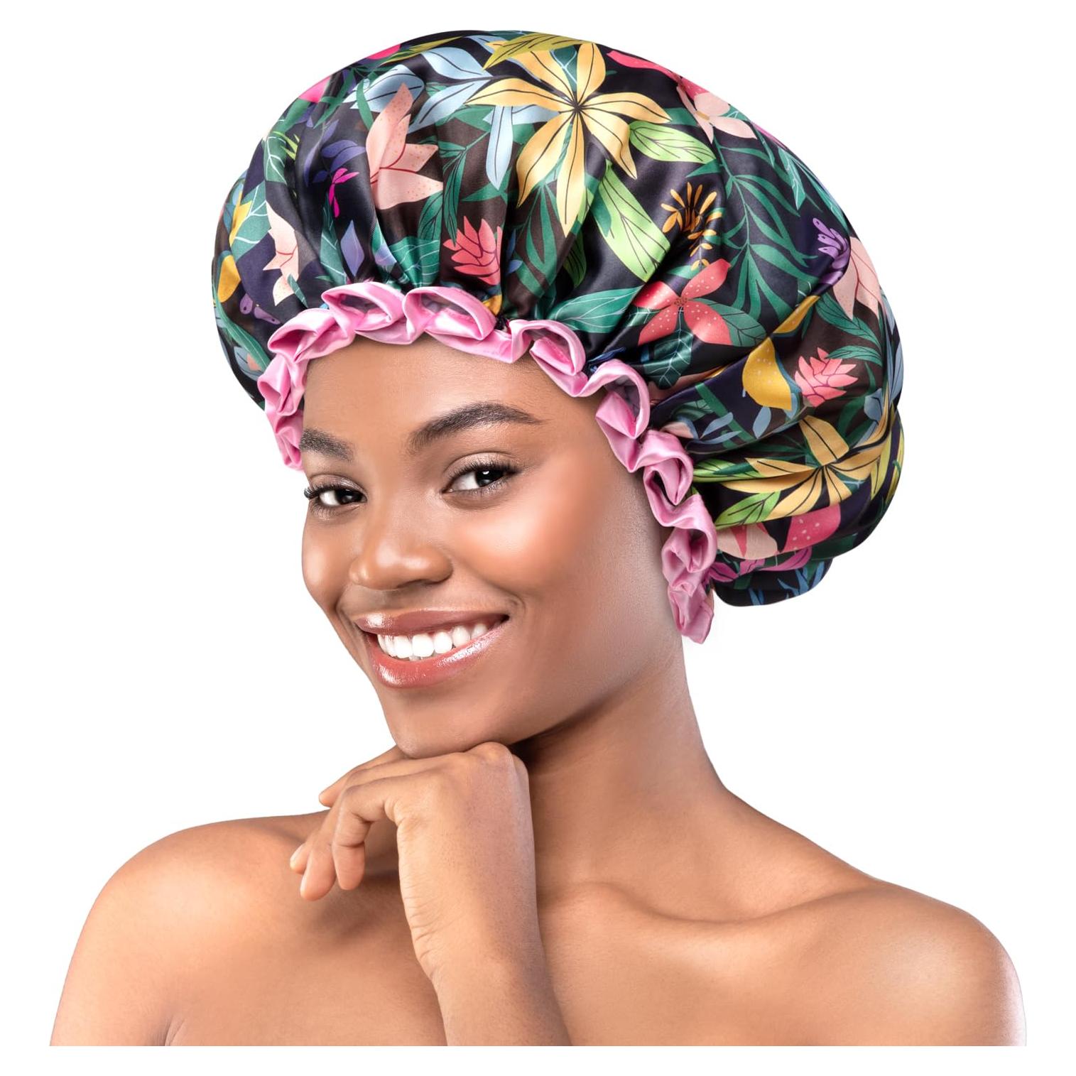 Gorro de Ducha Mikimini Floral Reutilizable para Mujeres y Niñas