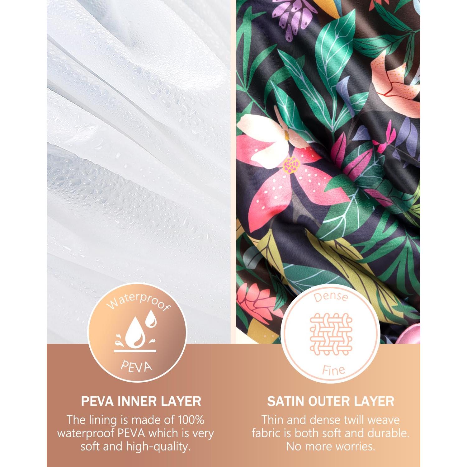 Gorro de Ducha Mikimini Floral Reutilizable para Mujeres y Niñas