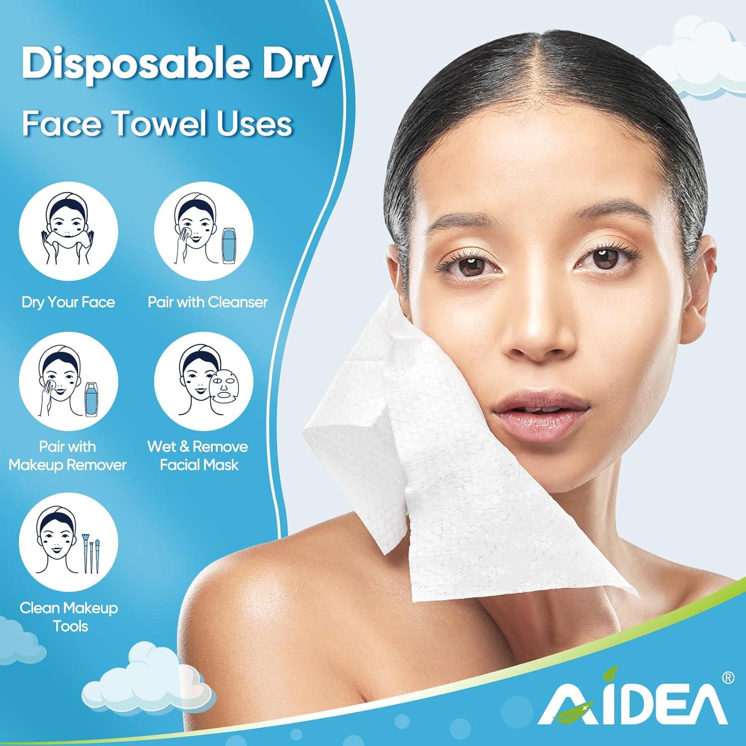 Toallas Faciales Desechables AIDEA XL 50Ct 25x30cm Piel Sensible