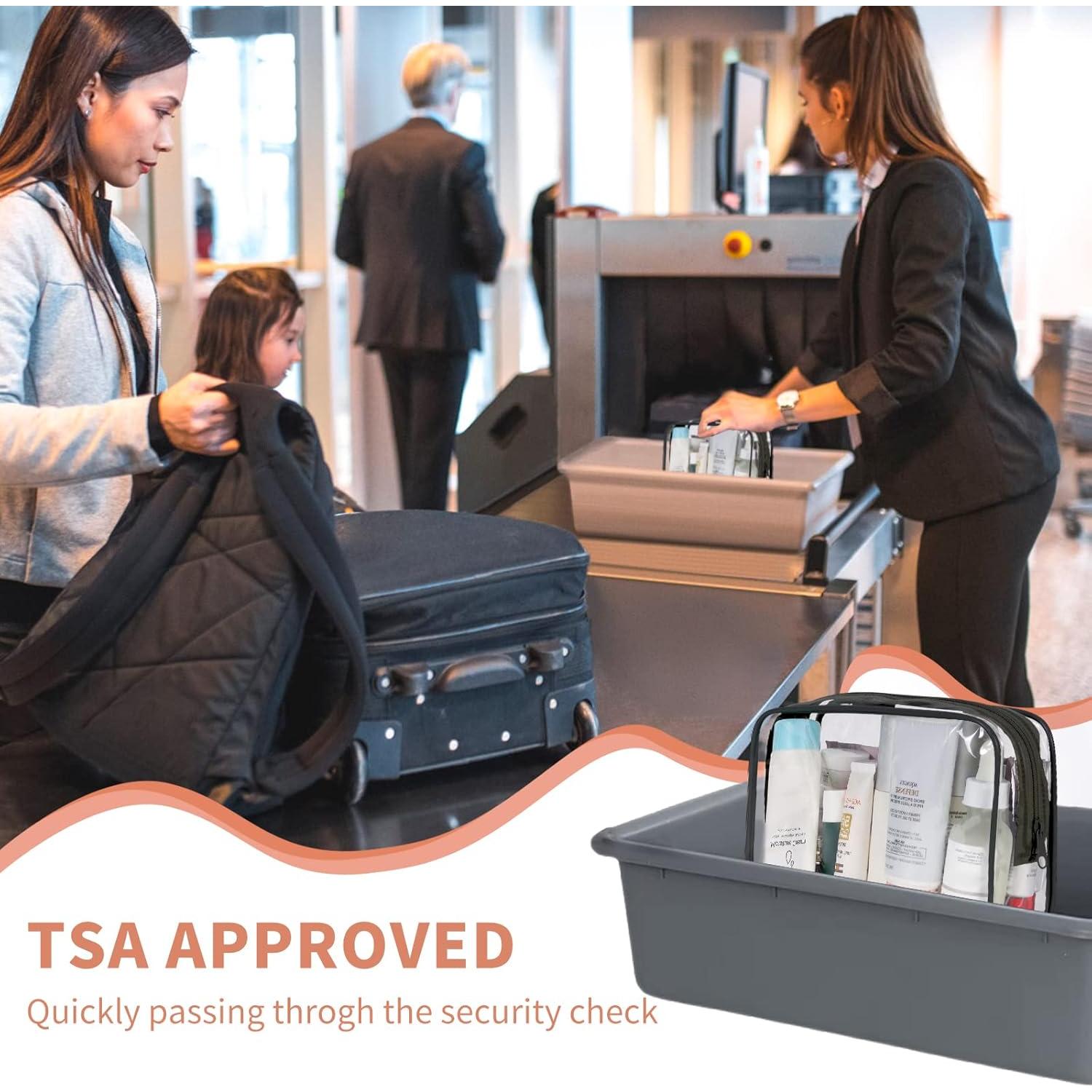 Bolsa de Maquillaje Transparente TISRATOK 12 PCS Mediana Negra