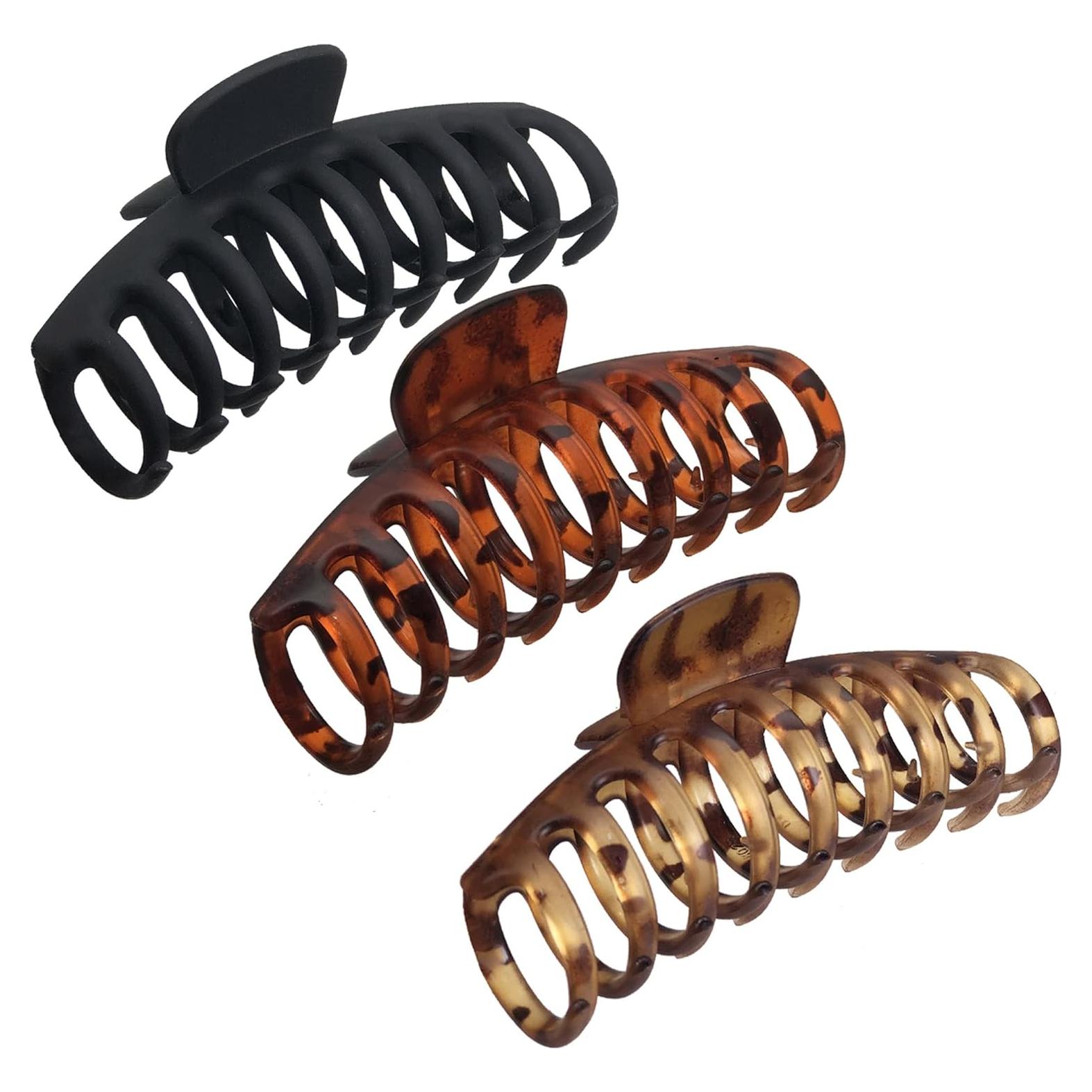 Clips de Garra Grande OWIIZI para Cabello Grueso - 3 Piezas