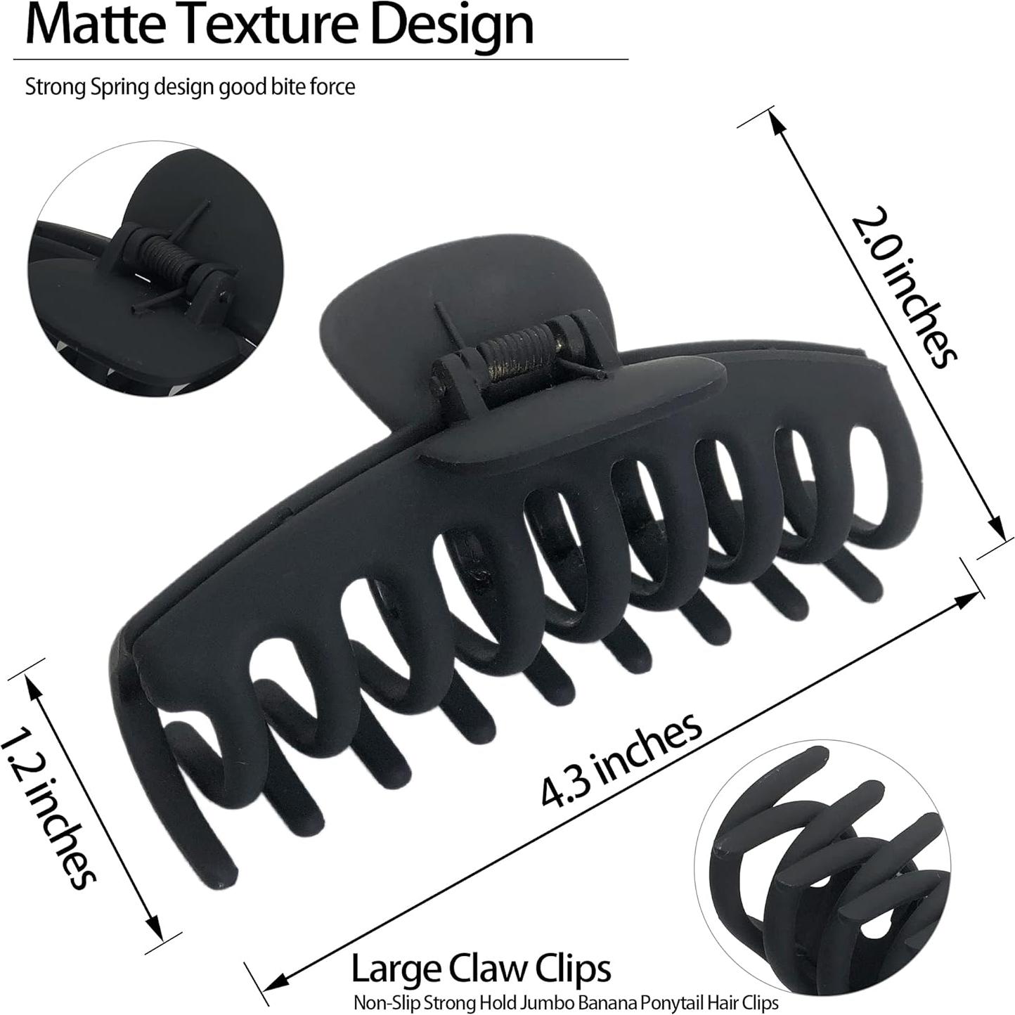 Clips de Garra Grande OWIIZI para Cabello Grueso - 3 Piezas