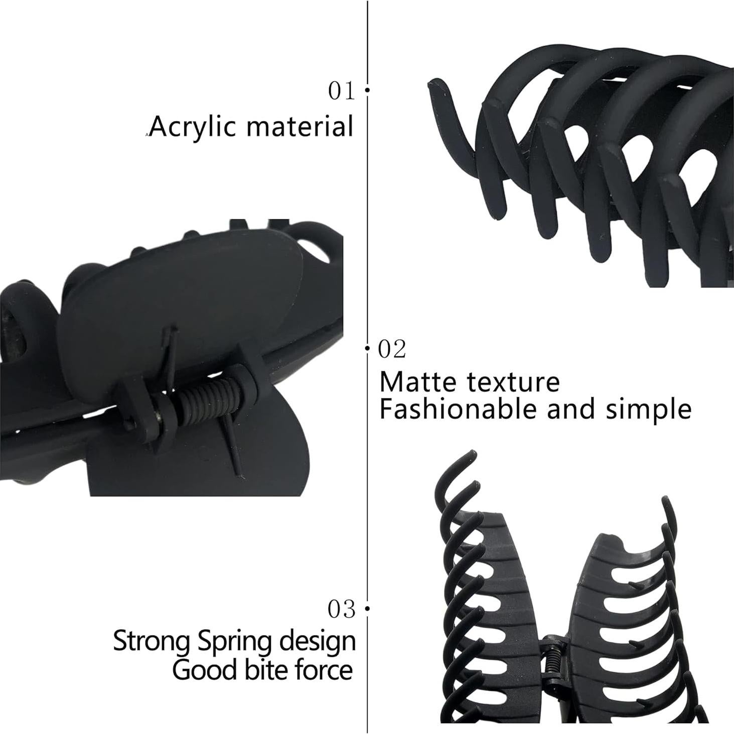 Clips de Garra Grande OWIIZI para Cabello Grueso - 3 Piezas