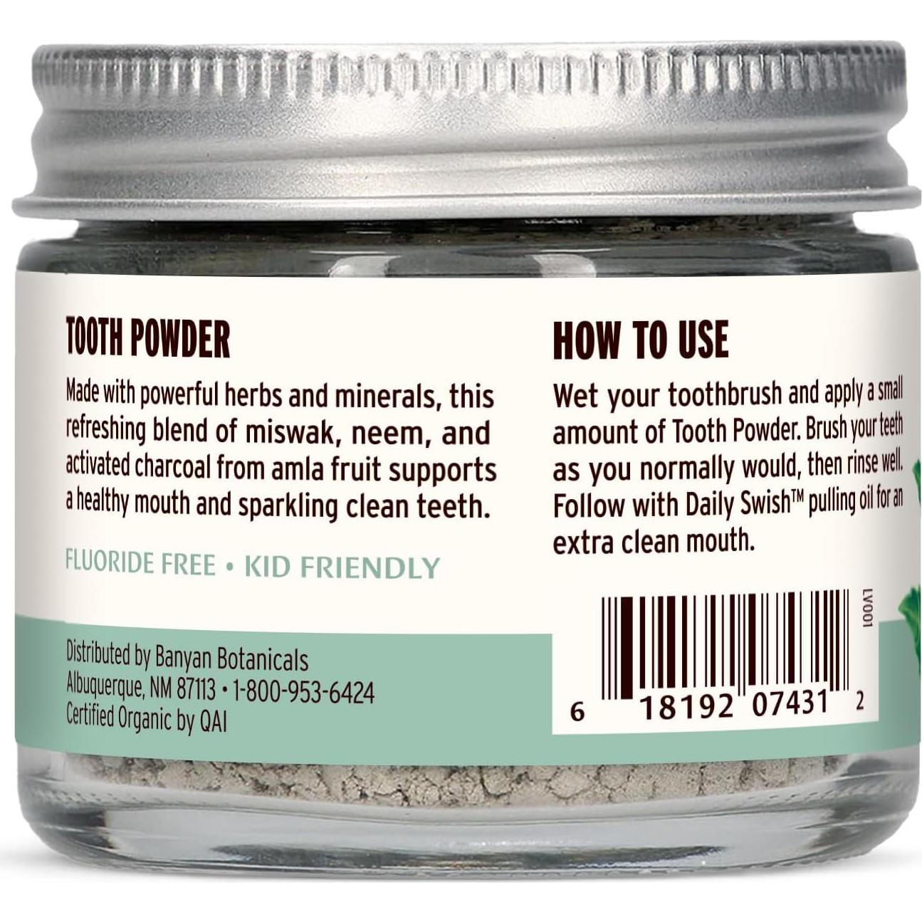 Polvo de Dientes Sin Sabor Banyan Botanicals Menta 21g