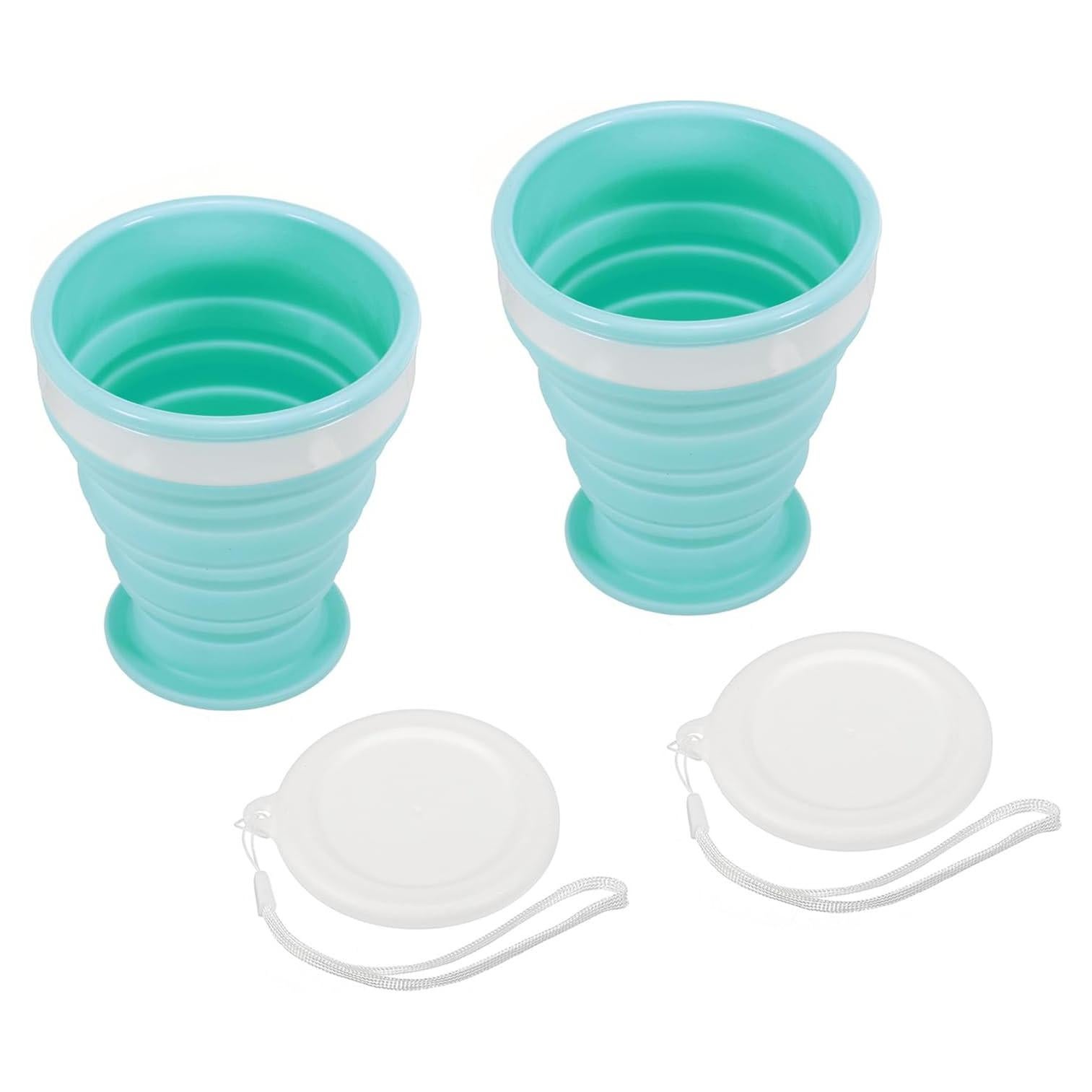 Taza Plegable PATIKIL 200mL Silicona Azul 2 Unidades