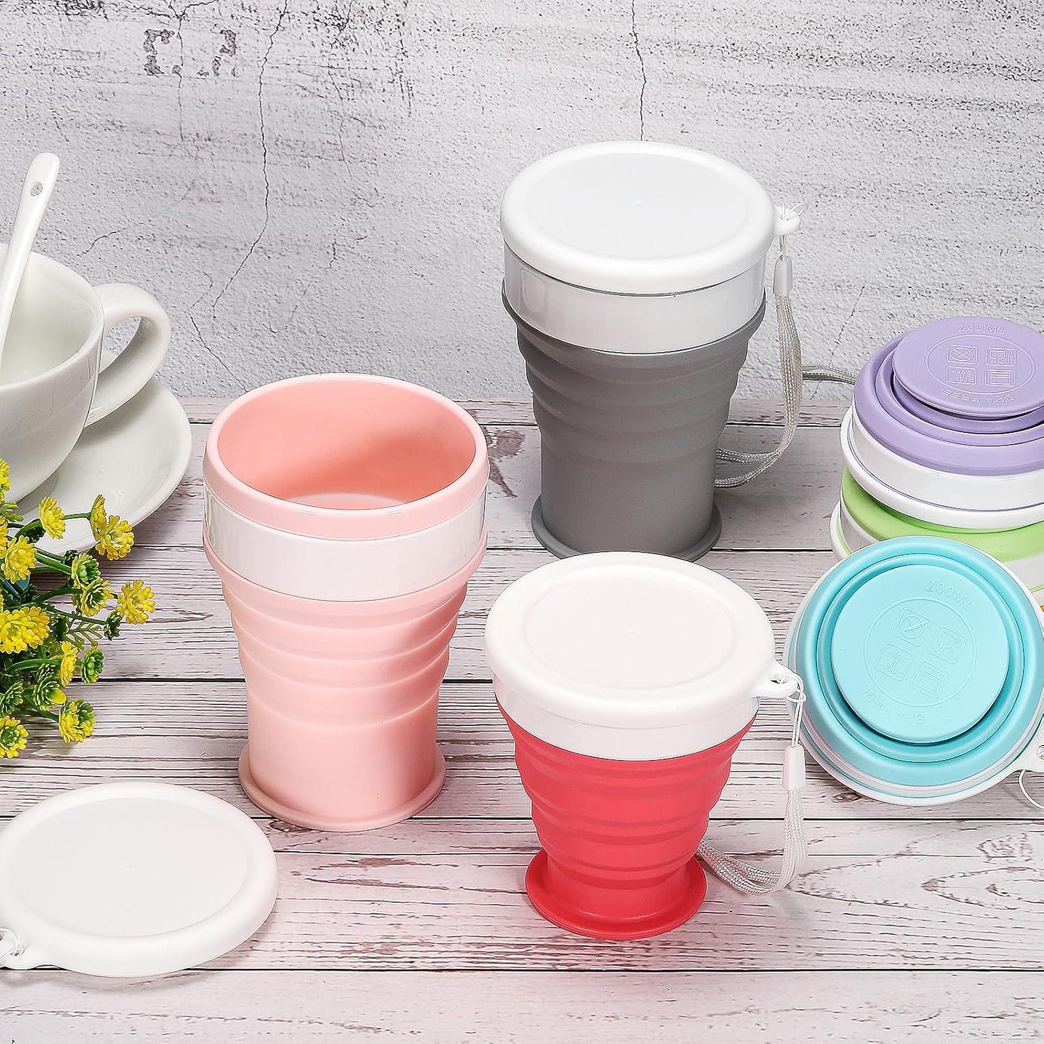 Taza Plegable PATIKIL 200mL Silicona Azul 2 Unidades