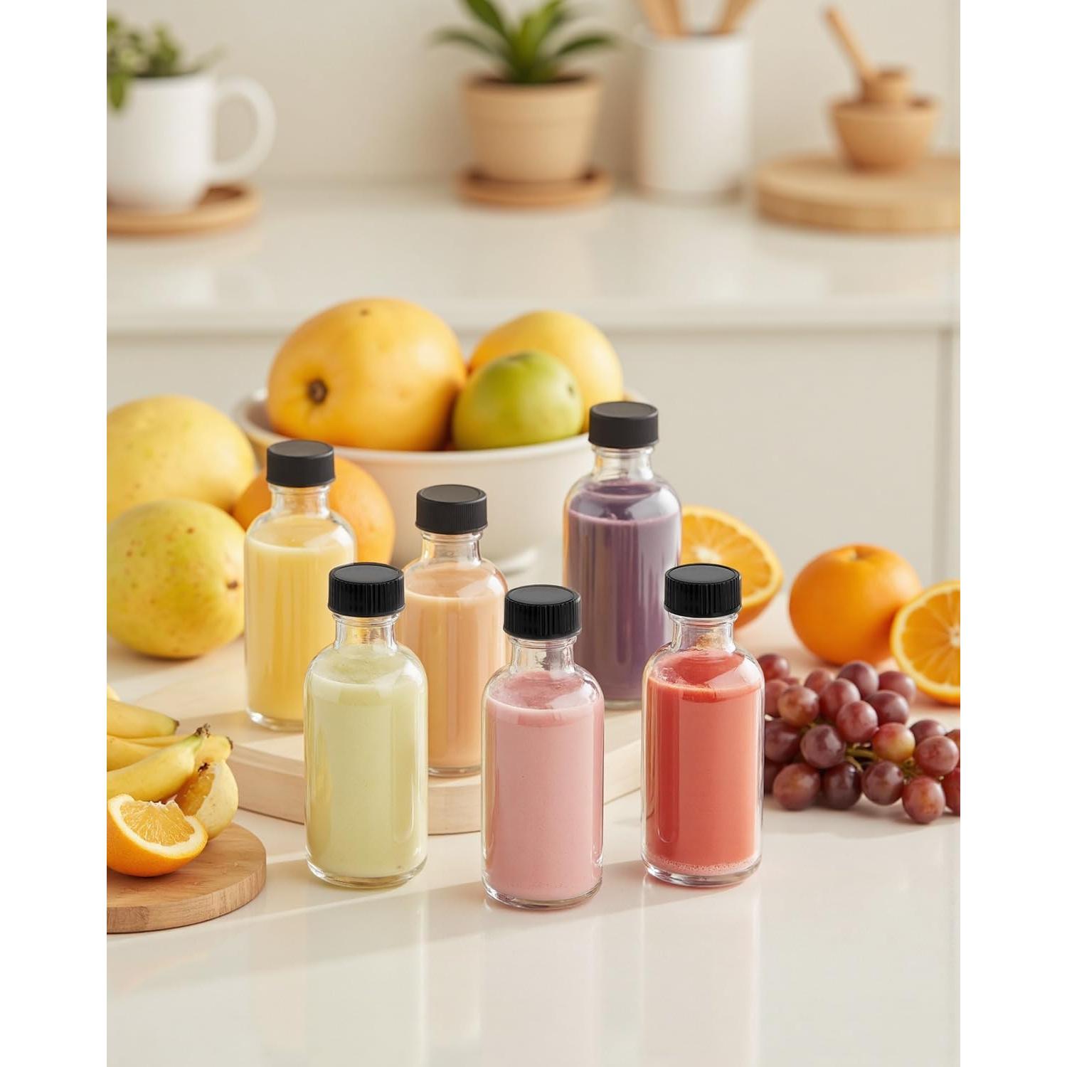 Botellas de vidrio Rionisor 120ml redondas Boston - Paquete de 6