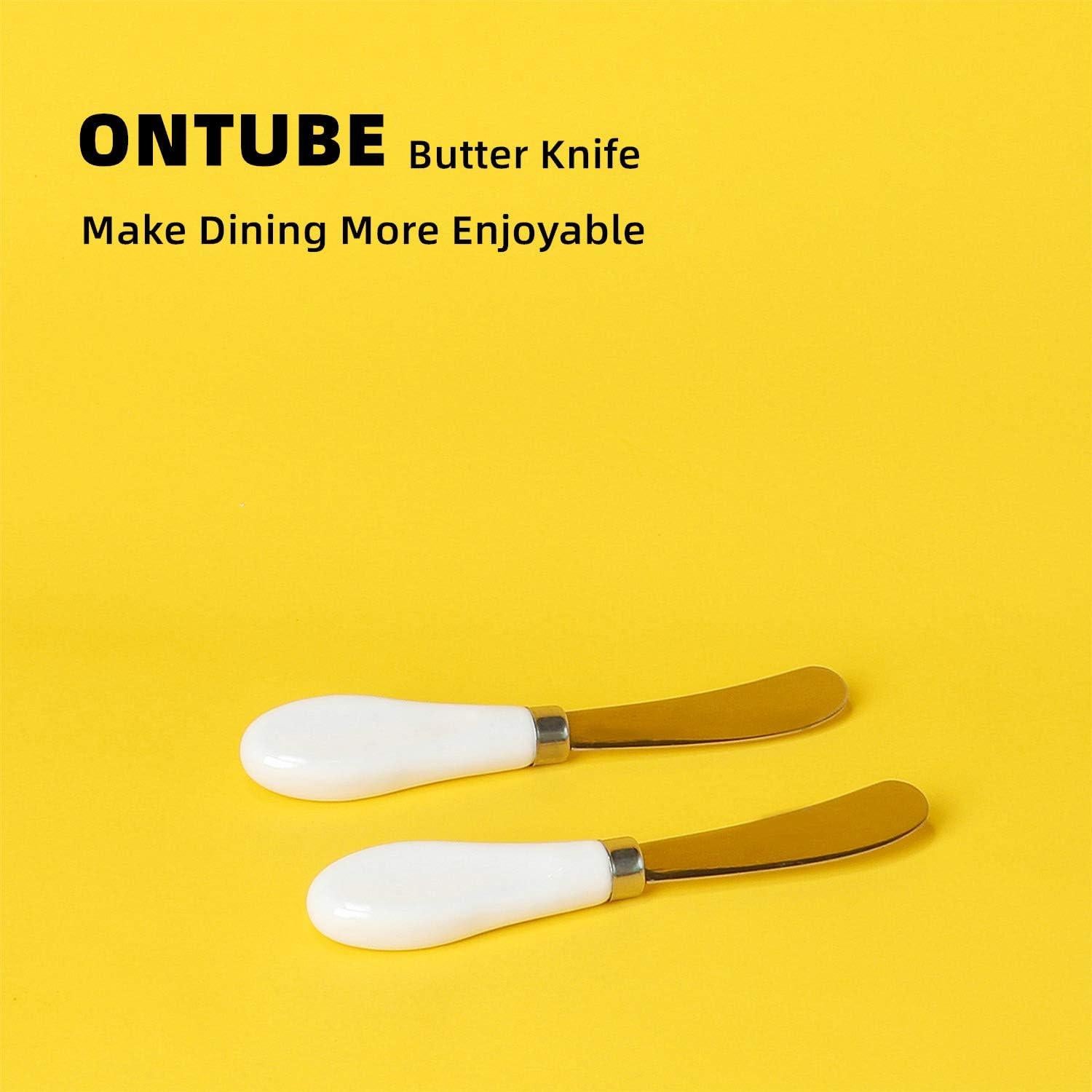 Juego de 2 cuchillos para mantequilla ONTUBE, acero inoxidable 15 cm