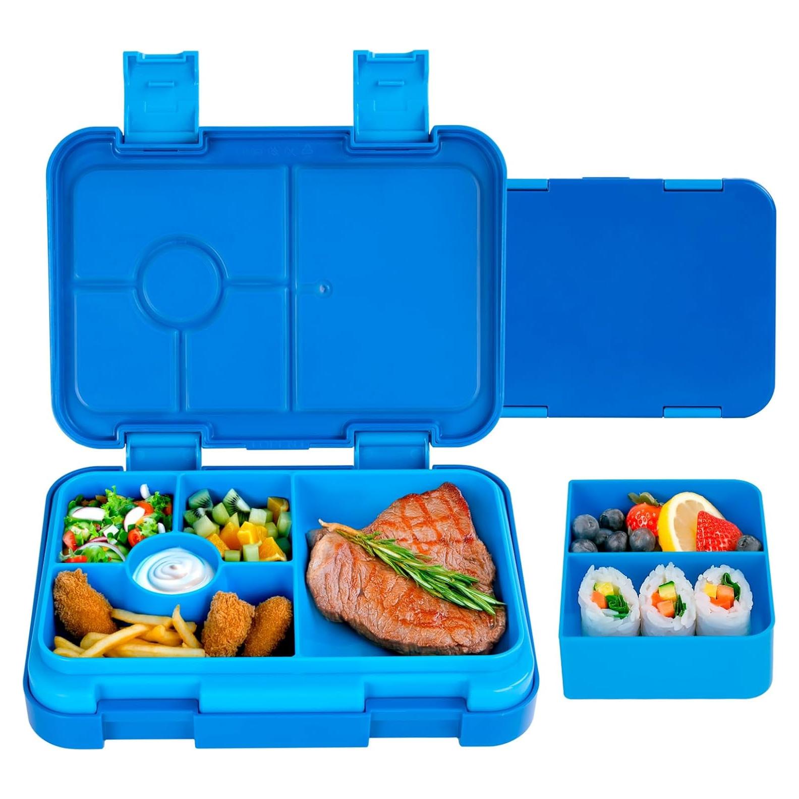 Caja de Almuerzo Bento Azul para Niños 6 Compartimentos BPA Free
