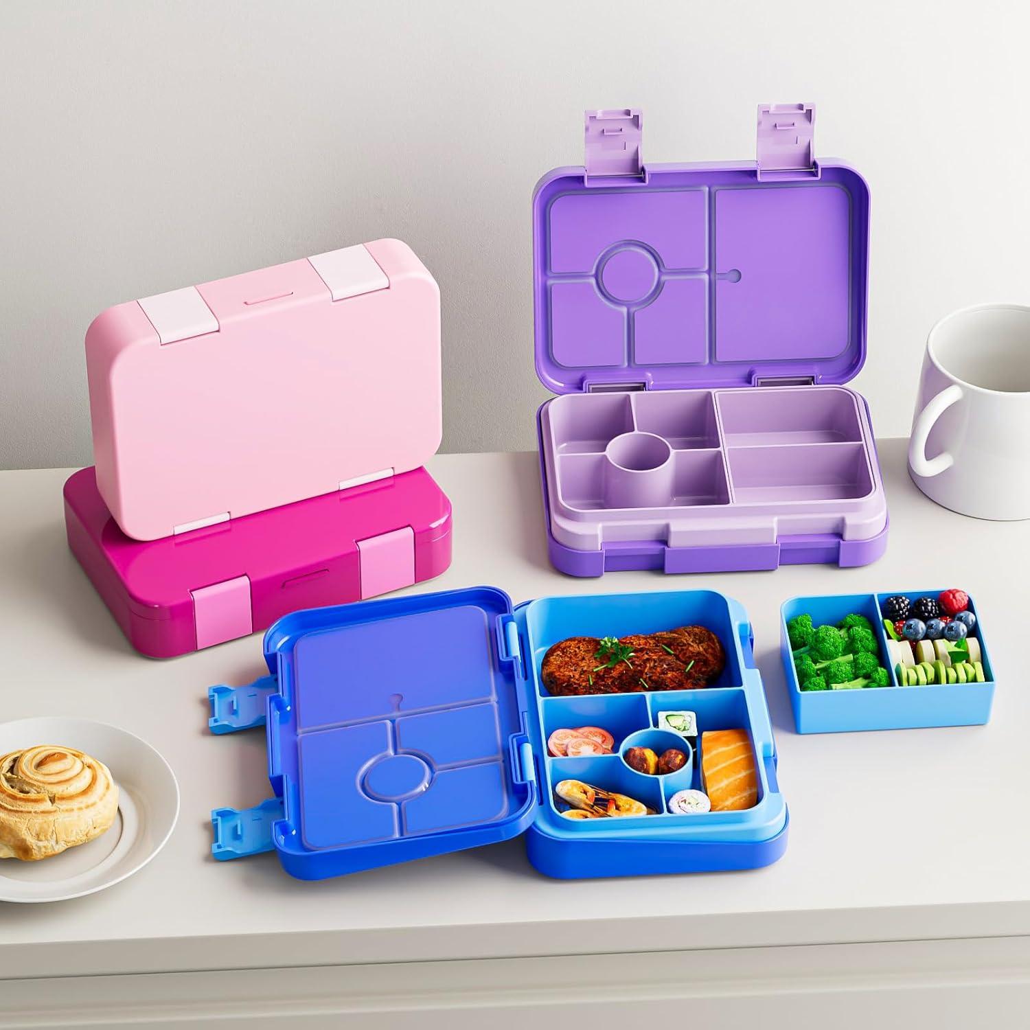 Caja de Almuerzo Bento Azul para Niños 6 Compartimentos BPA Free