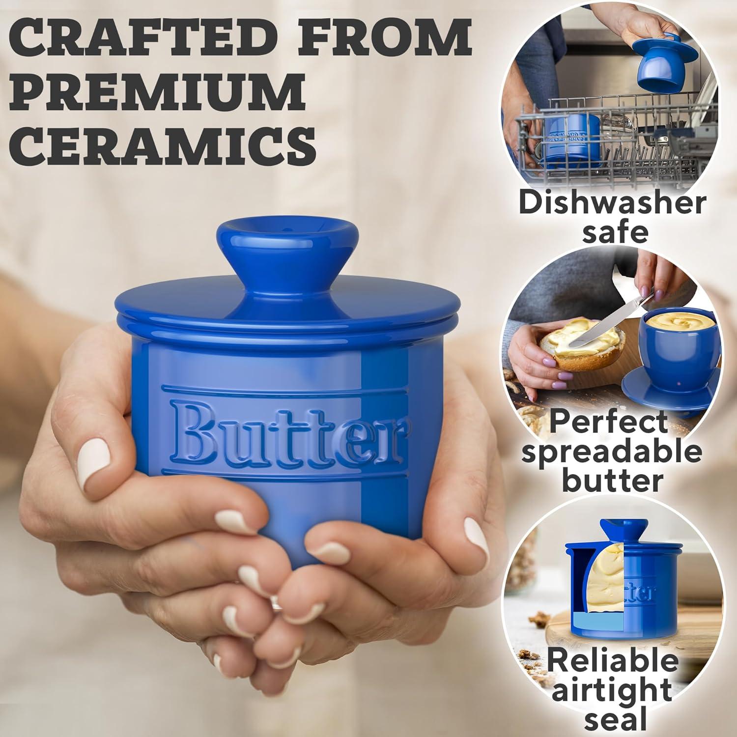 Crock de Mantequilla Cerámica Benicci Azul Oscuro 124.74g