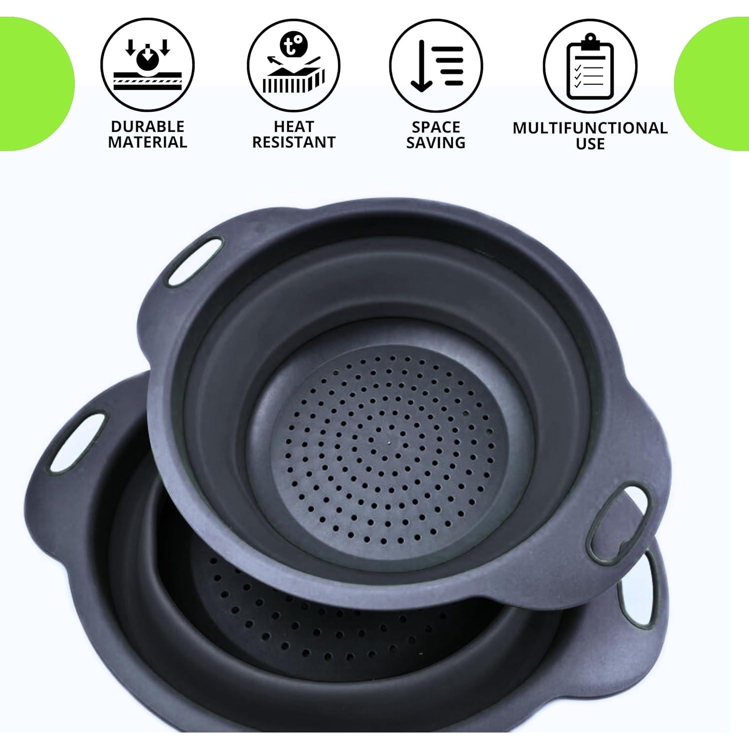 Colador Plegable de Silicona YARRD Negro 18.5x24.5cm