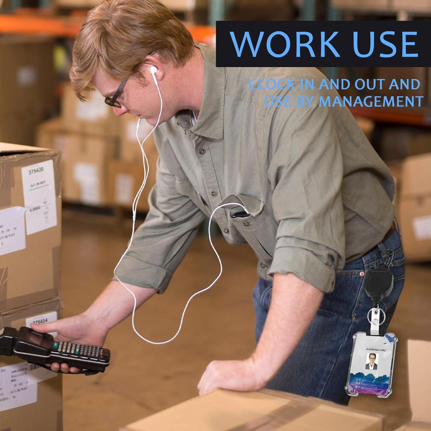 Portatarjetas Retráctil XAMEHA Negro con Clip y Llavero 80 cm