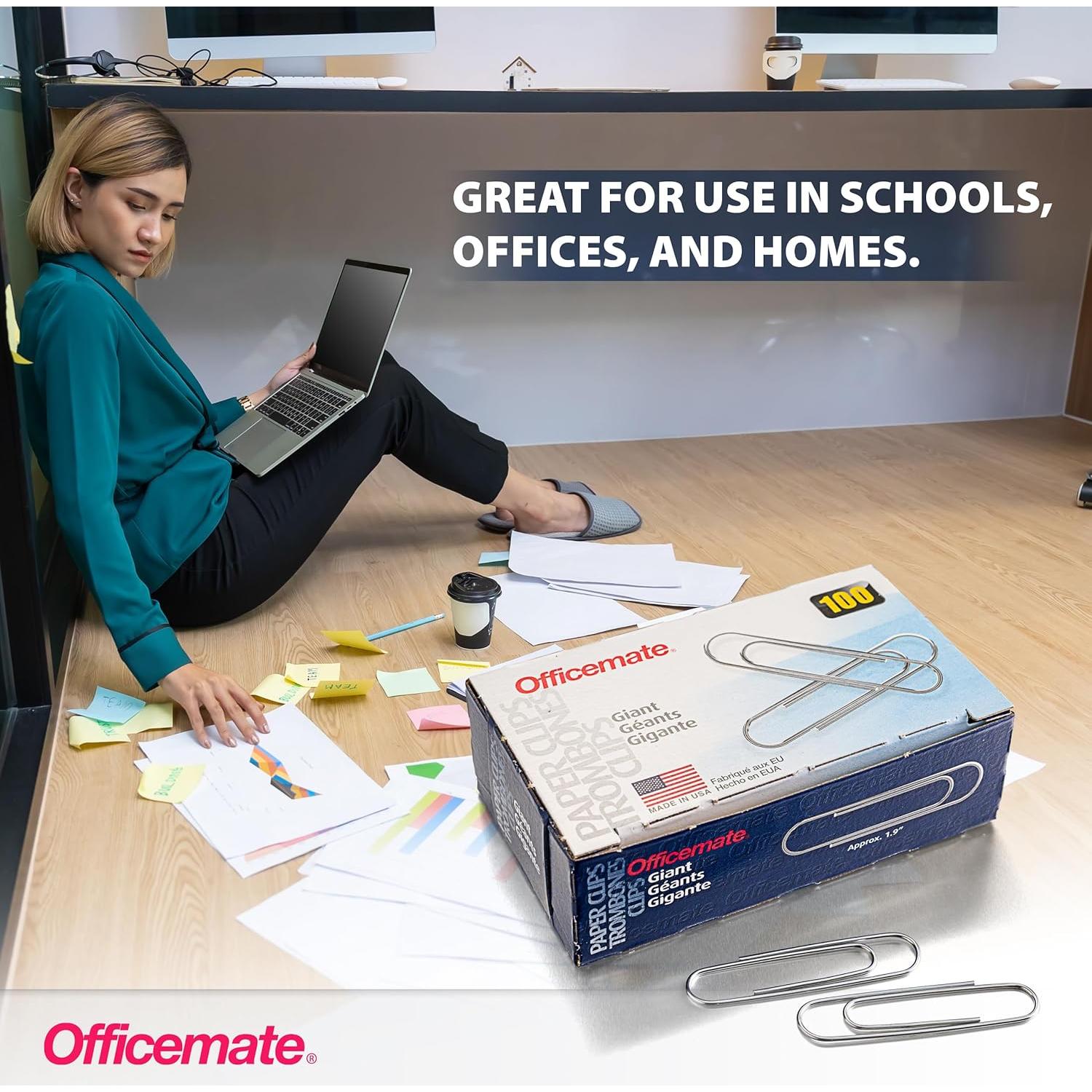 Ganchos de Papel Gigantes Officemate 99914 - Paquete 1000 Unidades