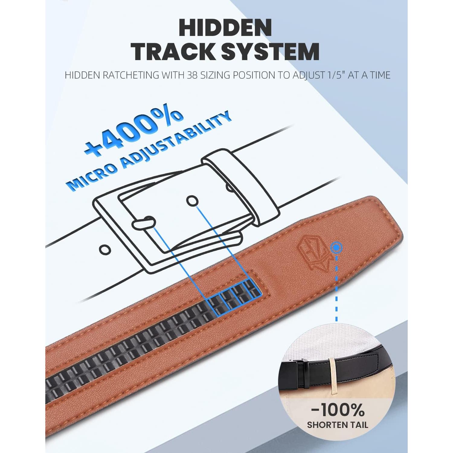 Cinturón Zitahli para hombres de cuero premium 3,49 cm
