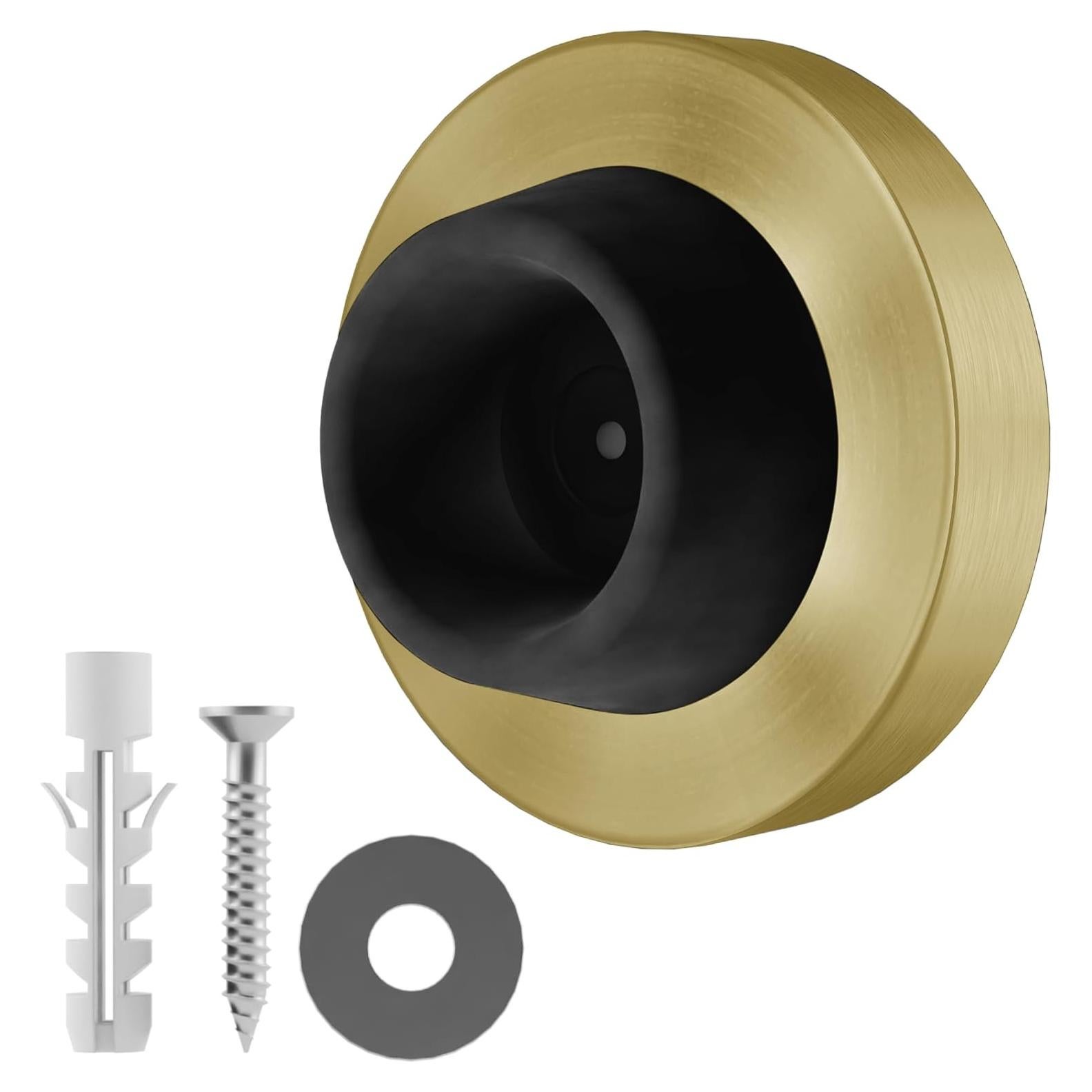 Tope de puerta redondo NYCO de acero inoxidable montado en pared