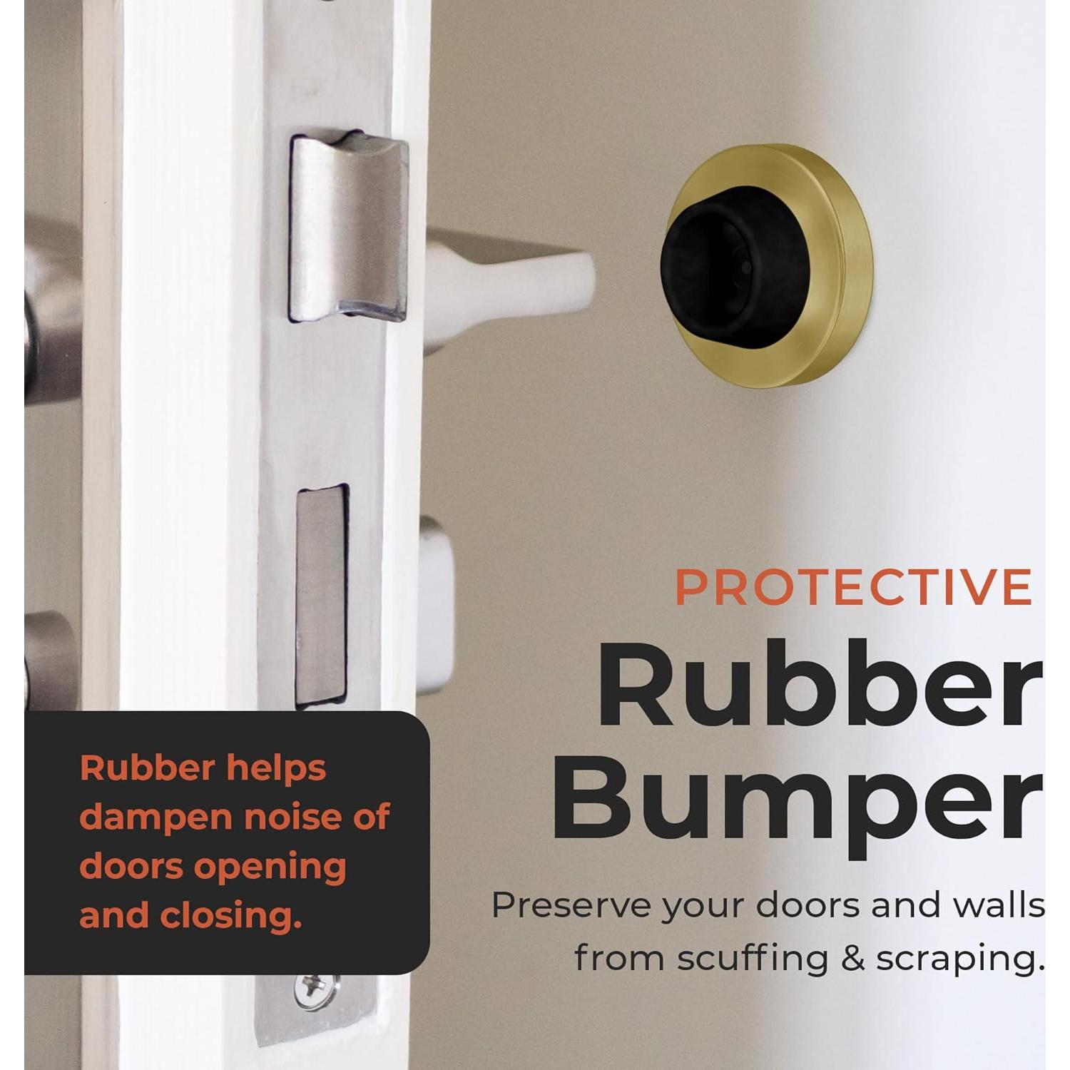 Tope de puerta redondo NYCO de acero inoxidable montado en pared