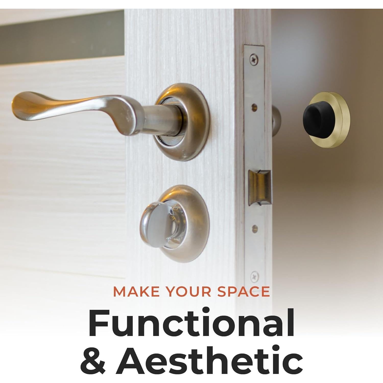 Tope de puerta redondo NYCO de acero inoxidable montado en pared