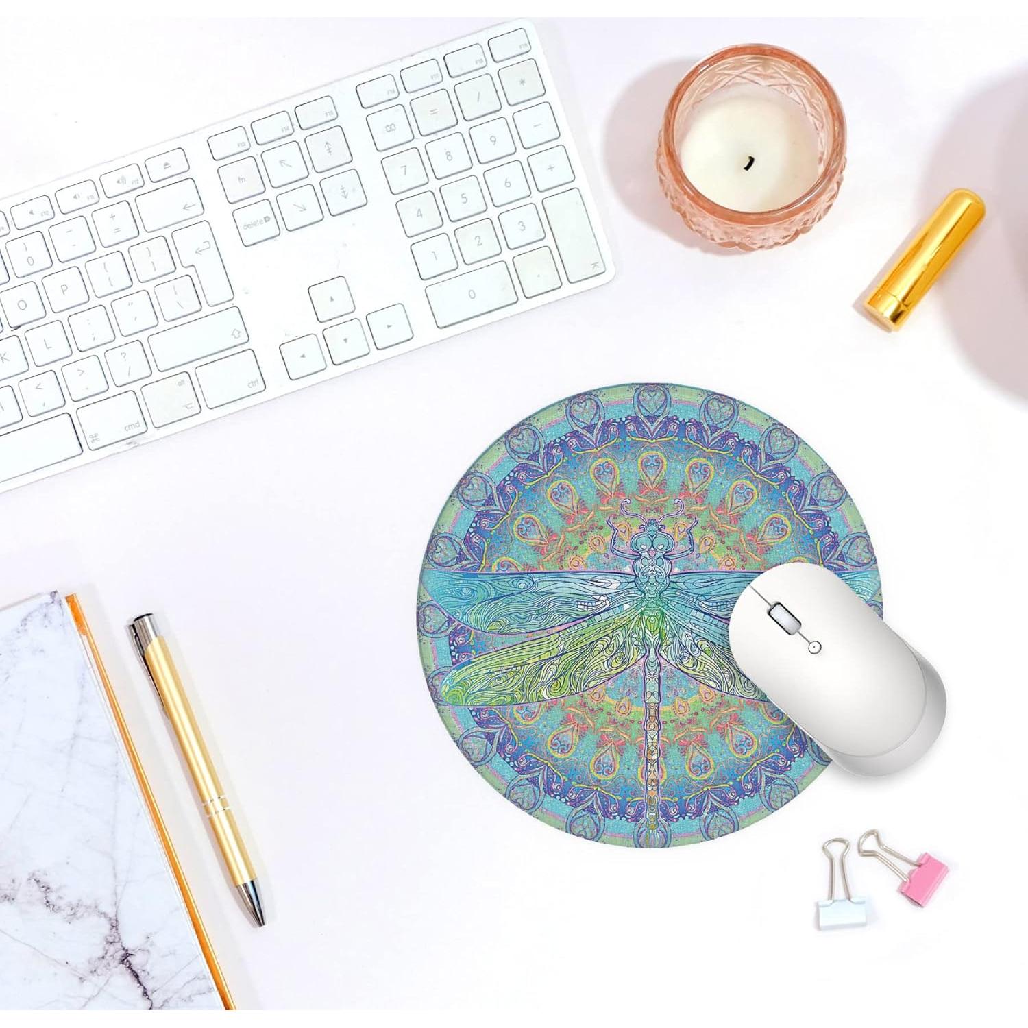 Almohadilla de Ratón QIYUHOY 20x20 cm Mandala Azul Antideslizante