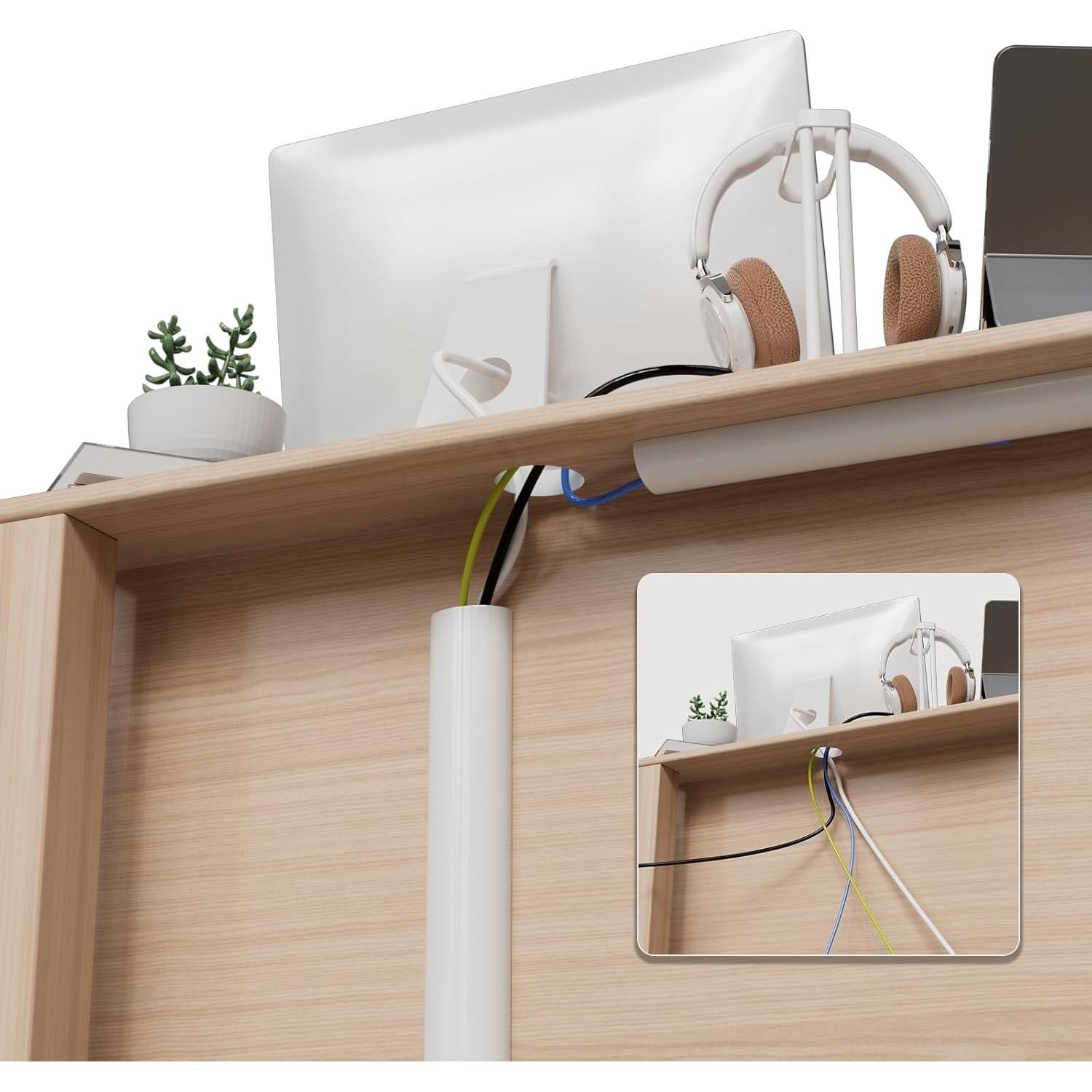 Kit Ocultador de Cables Vannesse 99.1 cm Silicona Blanca