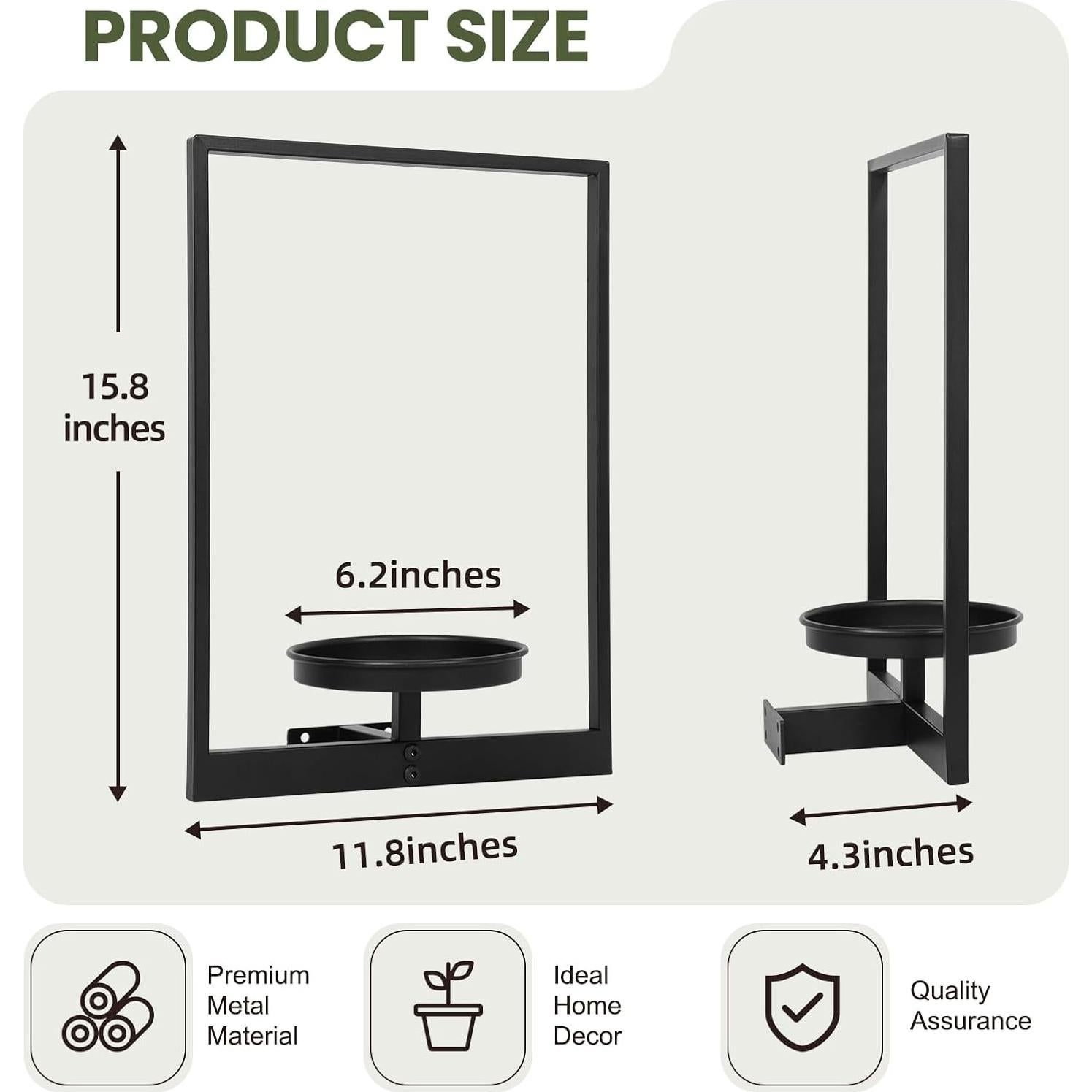 Soporte de Planta de Pared Storenization - Juego de 2 Estantes