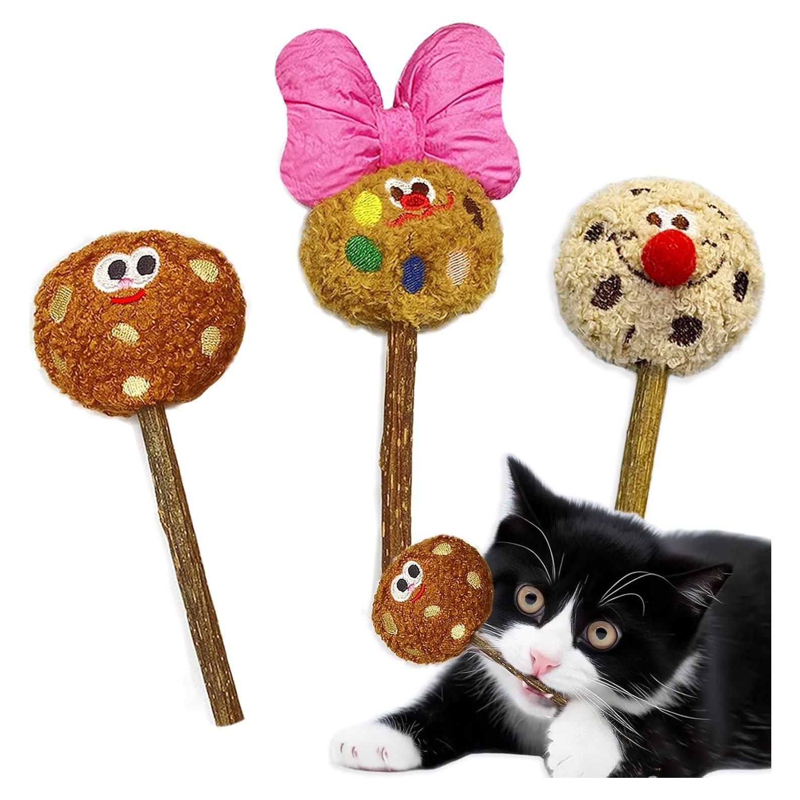 Palos de Silvervine para Gatos ALTABOMBA - 3 Pzs, Juguetes Dentales