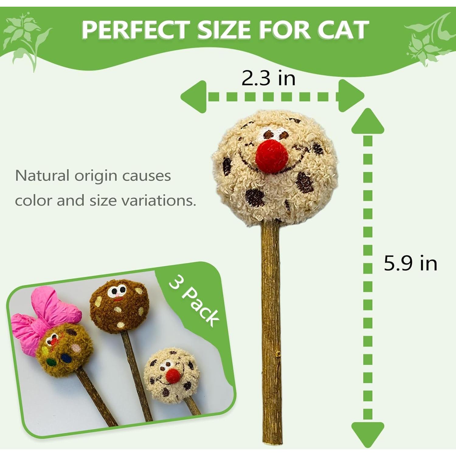 Palos de Silvervine para Gatos ALTABOMBA - 3 Pzs, Juguetes Dentales