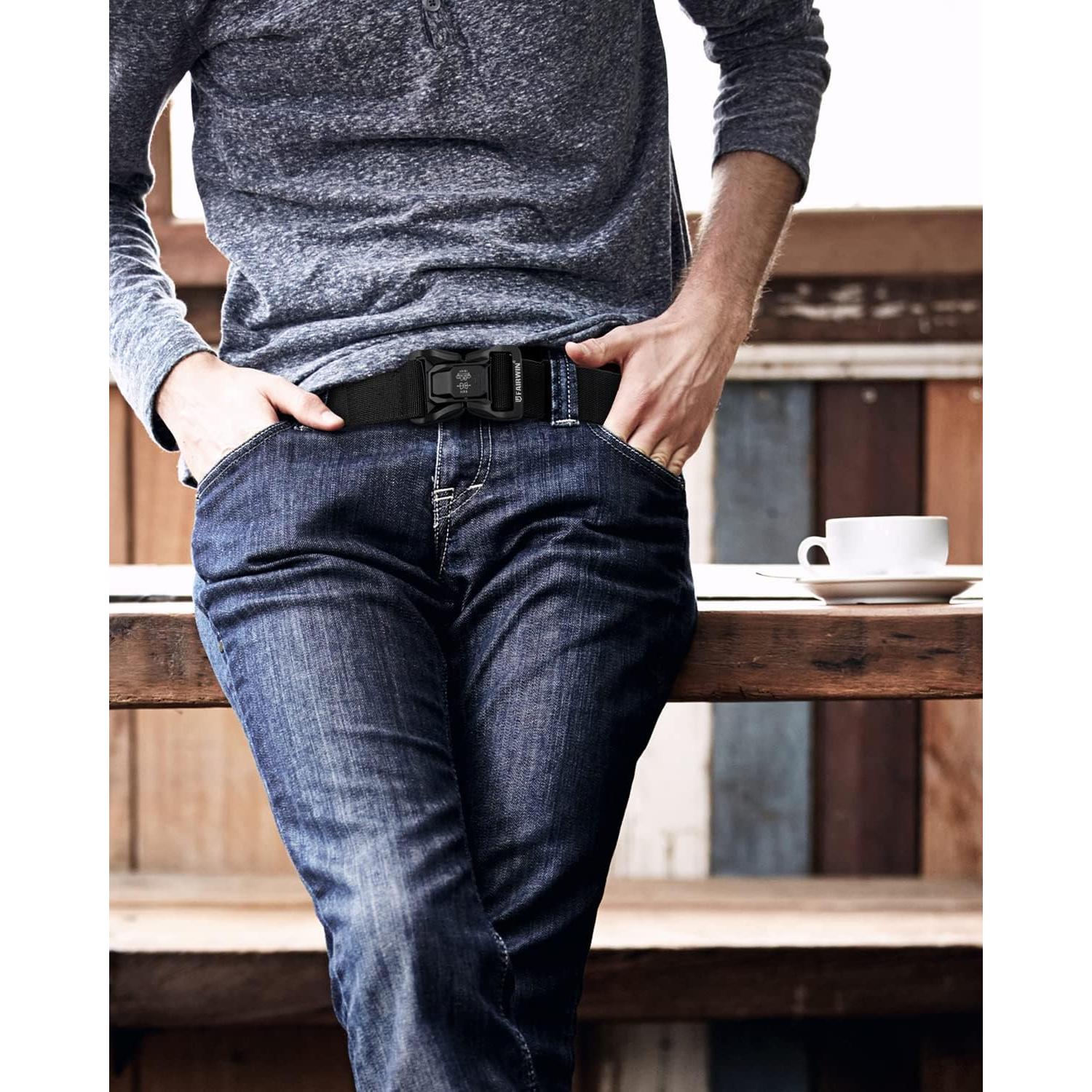 Cinturón Táctico FAIRWIN para Hombre 3.81 cm Liberación Rápida