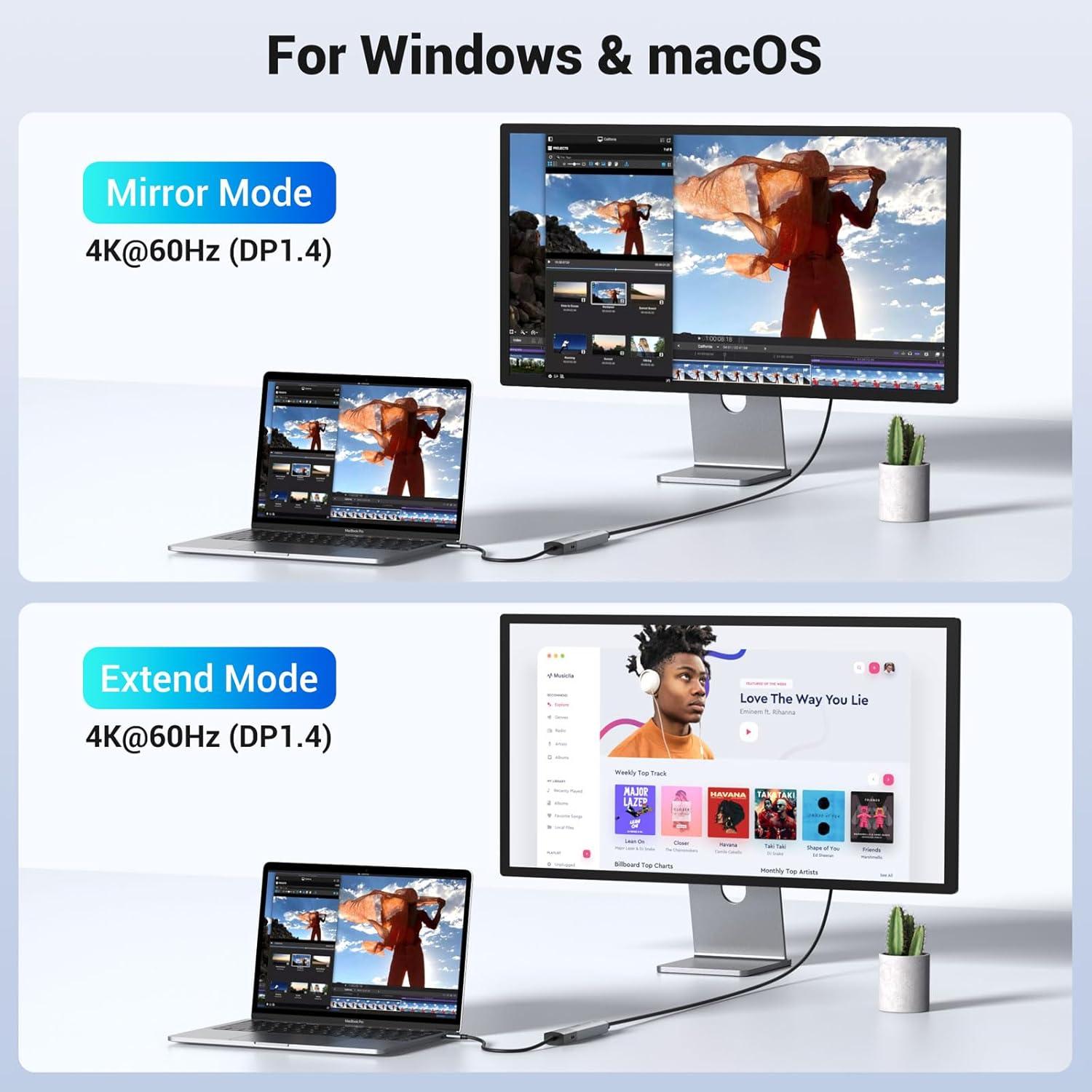 MOKiN Hub USB C 5 en 1 con HDMI 8K, 100W PD, 3 USB-A